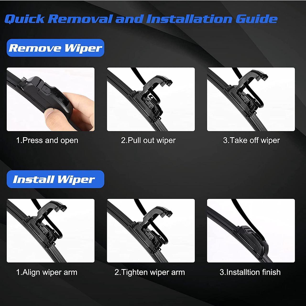 Alt view image 2 of 7 - UrbanX 2-IN-1 All Seasons Water Repellency Original Equipment Replacement Wiper Blades For 2020 Honda Odyssey 26" & 22" - Driver & Passenger Side (Pack of 2)