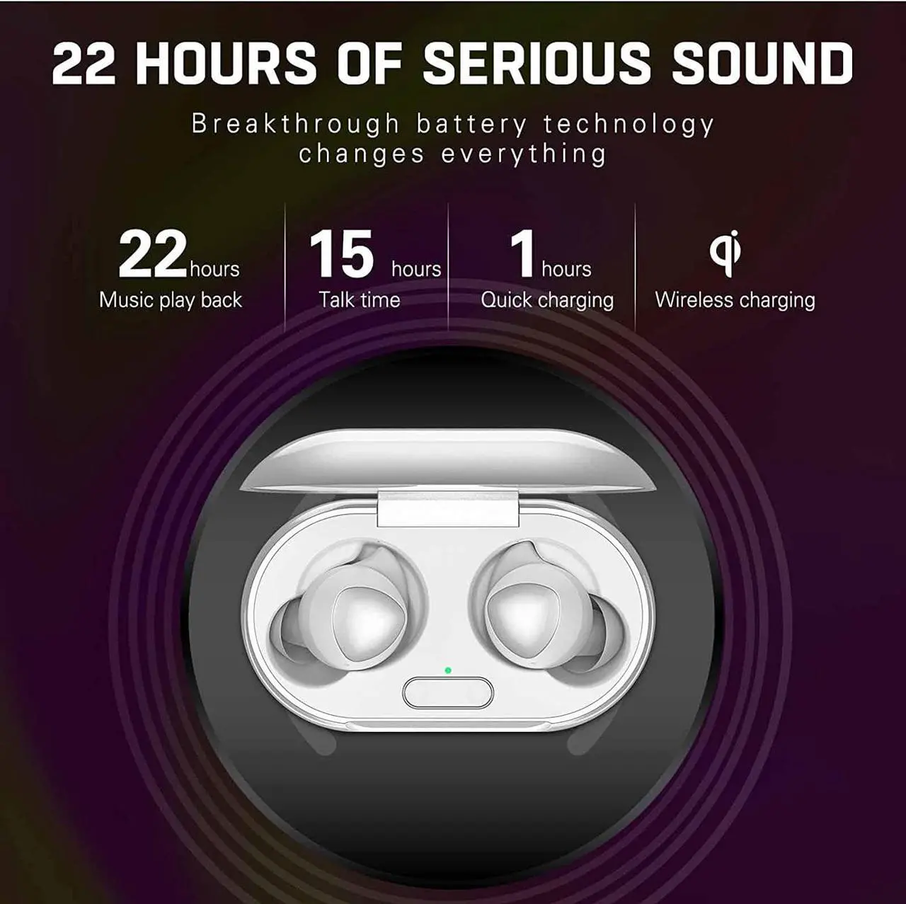 Alt view image 5 of 7 - UrbanX Street Buds Plus for Xiaomi Poco X3 GT - True Wireless Earbuds w/Hands Free Controls (Wireless Charging Case Included) - White