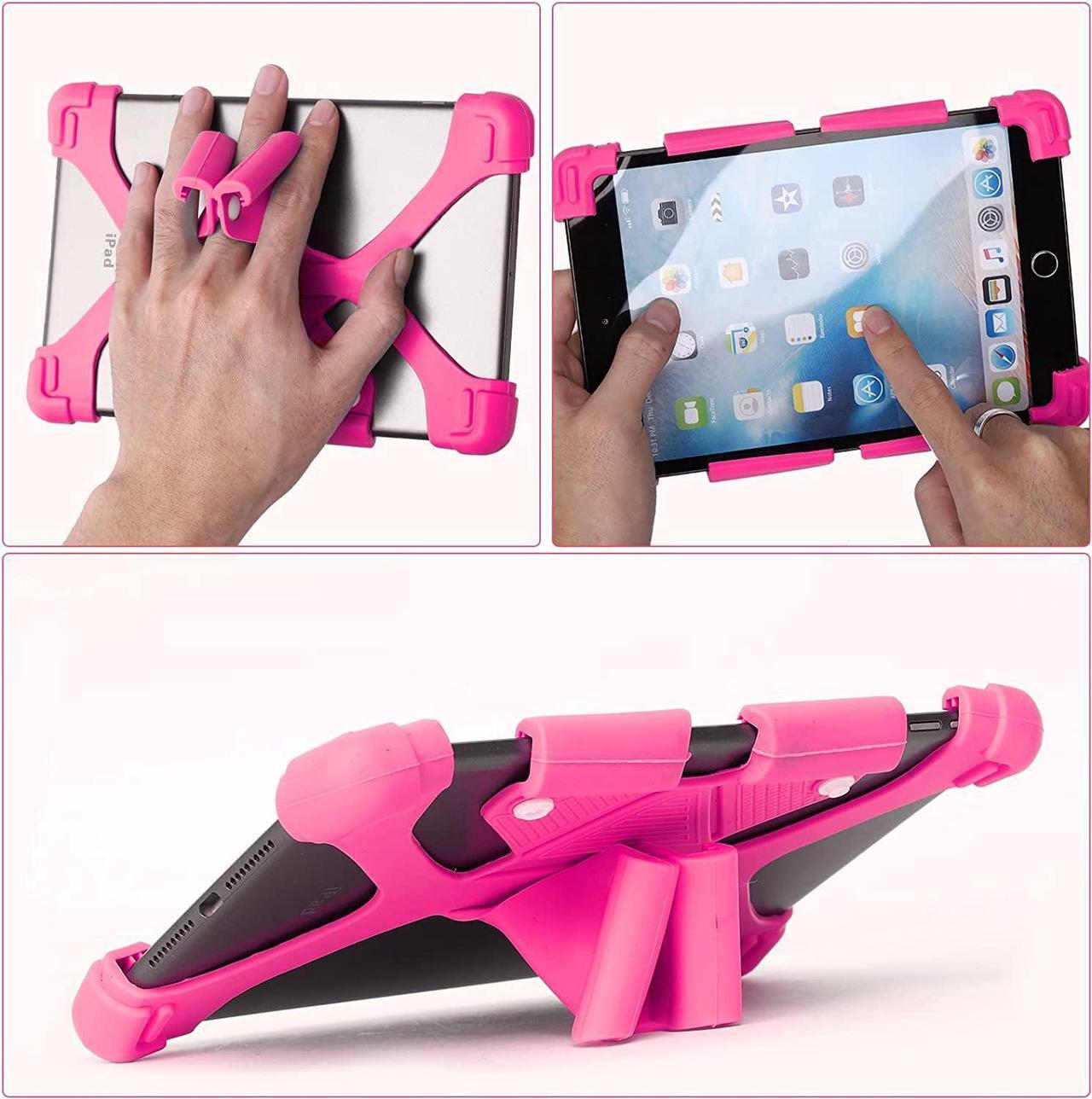 Alt view image 6 of 7 - Universal 8 inch Tablet Case, Silicone Protective Cover 7.9"-8.4" for Lenovo Tab 4 8 - Pink