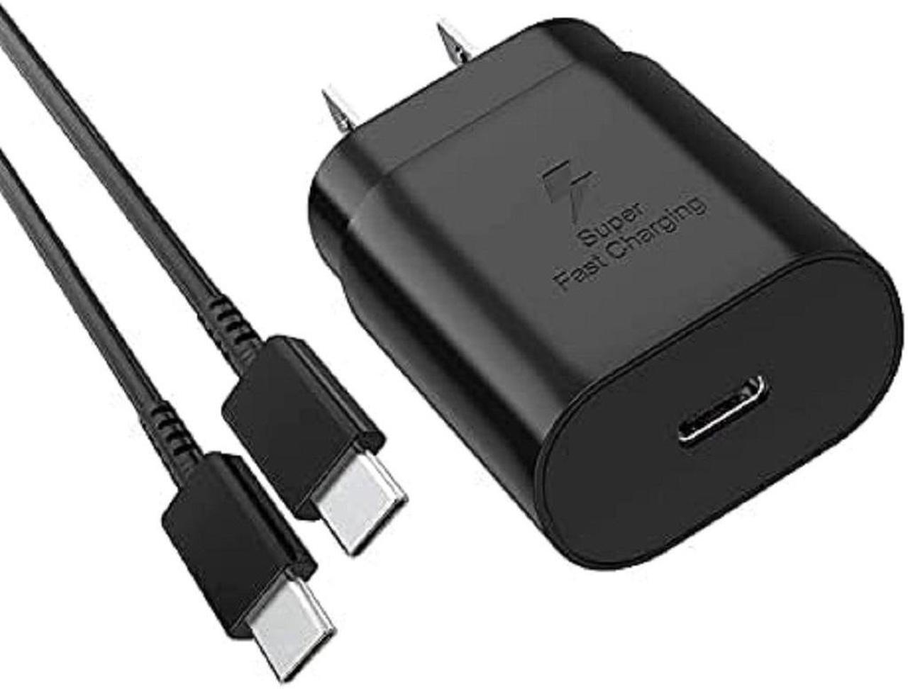Alt view image 2 of 7 - Fast Adaptive Wall Adapter 25W Charger for Samsung Galaxy A52 5G/A53/M54/M14/F04/A54/A34/A14 5G/A14 with 4FT (1.2M) UrbanX USB C PD Charging and Data Transfer Cable - Black