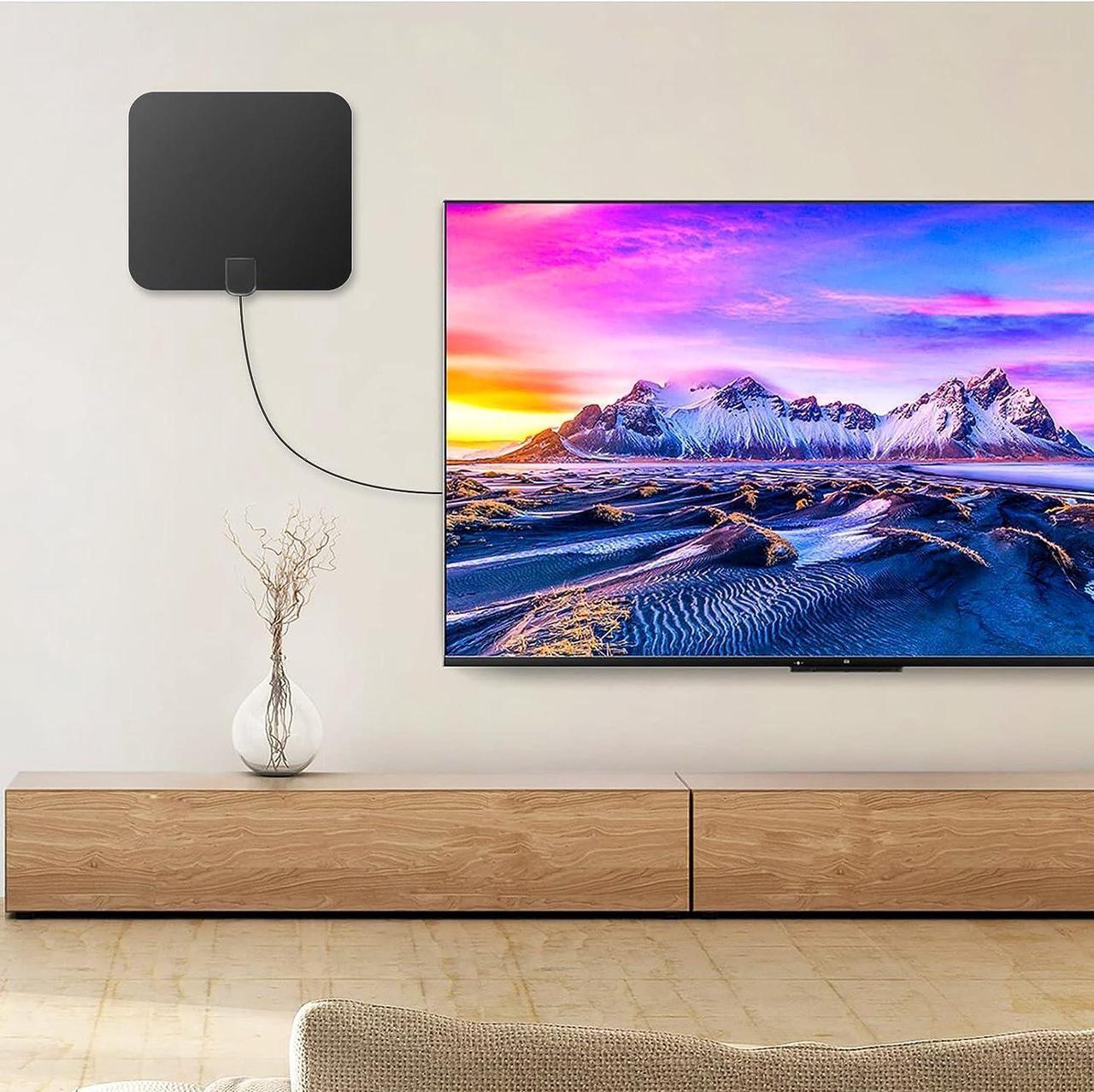 Alt view image 6 of 7 - Amplified HD Digital TV Antenna Long 80+ Miles Range - Support 1080p for Samsung Tv Model AA59-00603A - Super Long Coax HDTV Cable