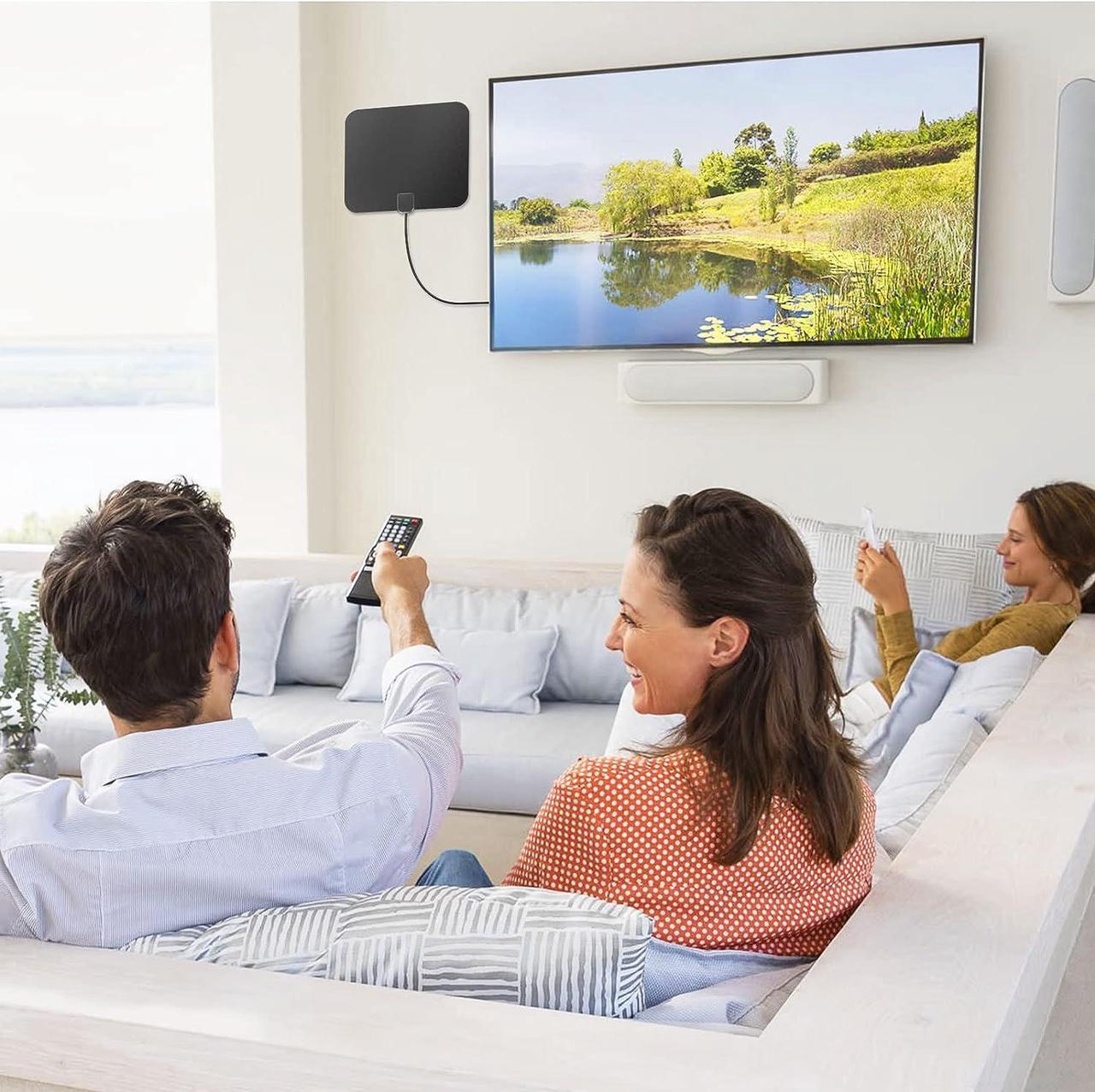Alt view image 7 of 7 - Amplified HD Digital TV Antenna Long 80+ Miles Range - Support 1080p for Samsung Tv Model AA59-00603A - Super Long Coax HDTV Cable