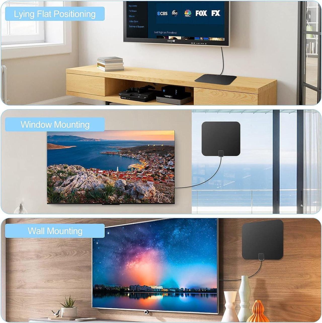 Alt view image 3 of 7 - Amplified HD Digital TV Antenna Long 80+ Miles Range - Support 1080p for Samsung Tv Model AA59-00603A - Super Long Coax HDTV Cable