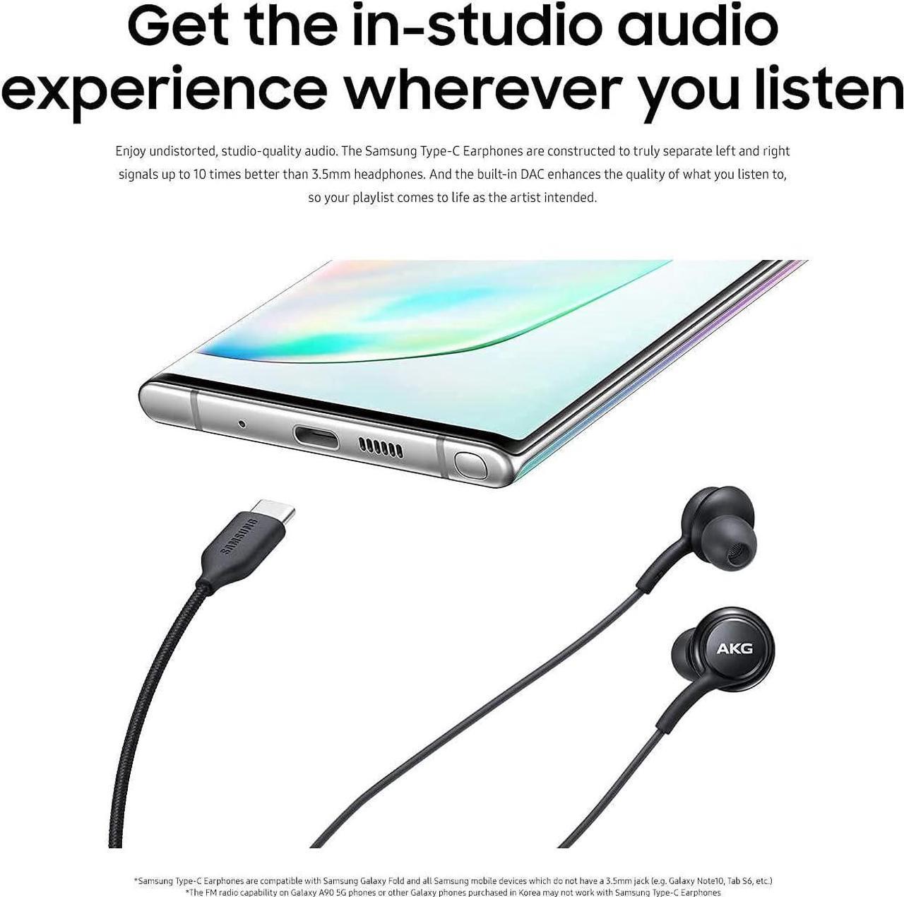 Alt view image 6 of 7 - OEM UrbanX 2021 Stereo Headphones for Samsung Galaxy S A52 5G/A53/M54/M14/F04/A54/A34/A14 5G/A14/S20/21+ 5G/S22/S23 Braided Cable with Microphone USB-C Connector - Black