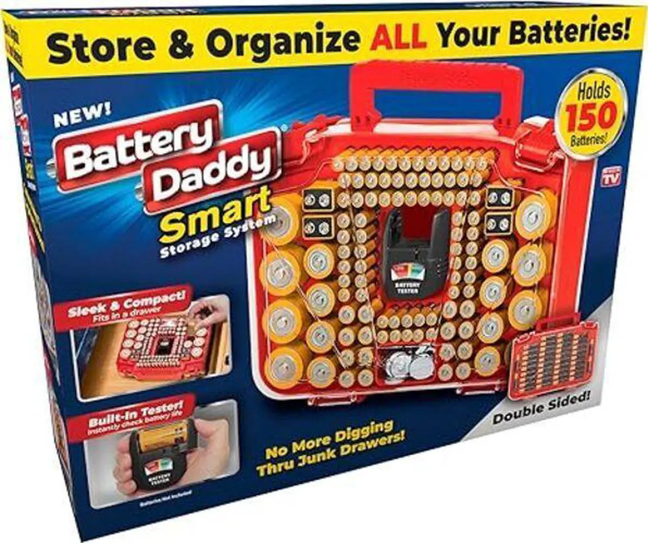 Main image of Ontel Battery Daddy Smart  The Ultimate 150-Battery Organizer with Tester, Secure Storage & Clear View Lid  As Seen on TV