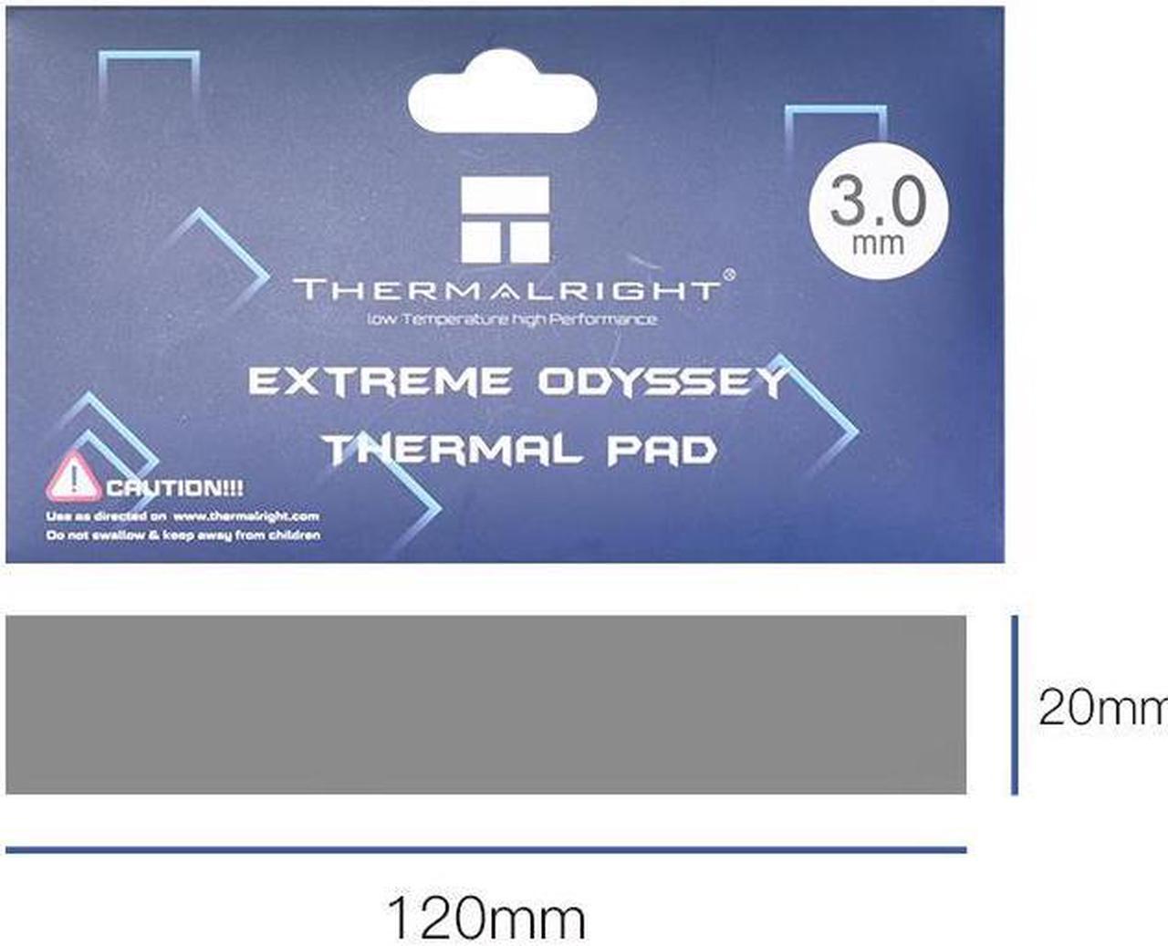 Thermalright Extreme Odyssey Thermal Pad 12.8 W/mK Non Conductive Heat Resistance High Temperature Resistance Silicone Thermal Pads Suitable for Laptop Heatsink/GPU/CPU/LED Cooler 120x20x3.0mm