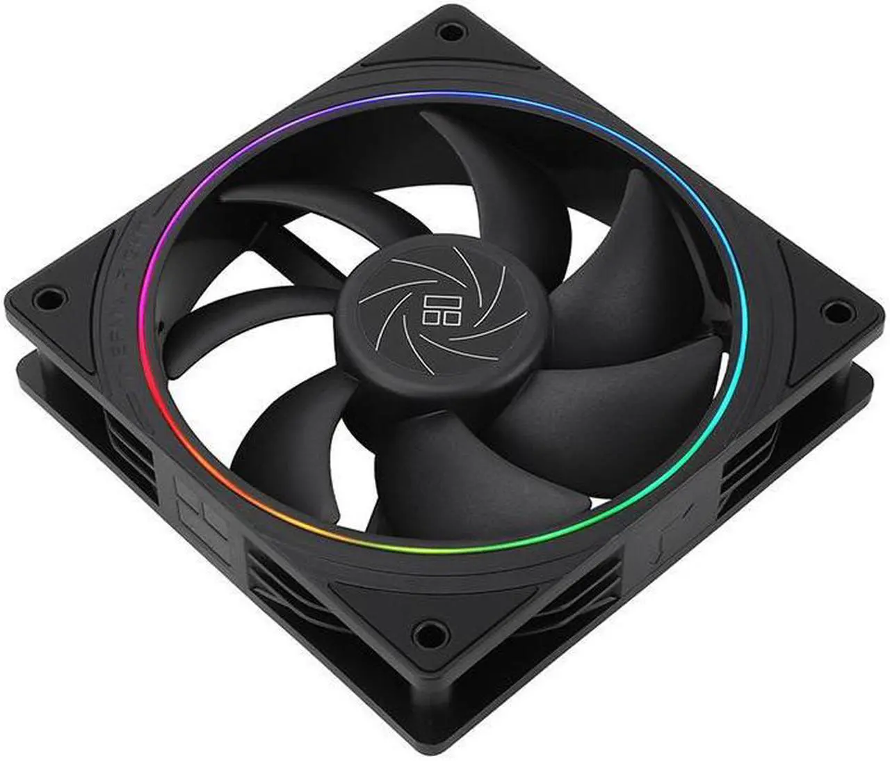 Alt view image 3 of 5 - Thermalright TL-S12 120mm Case Fan (Black), ARGB Double Halo Light Effect, Shock Absorption and Low Noise, Support Motherboard Light Effect Synchronization