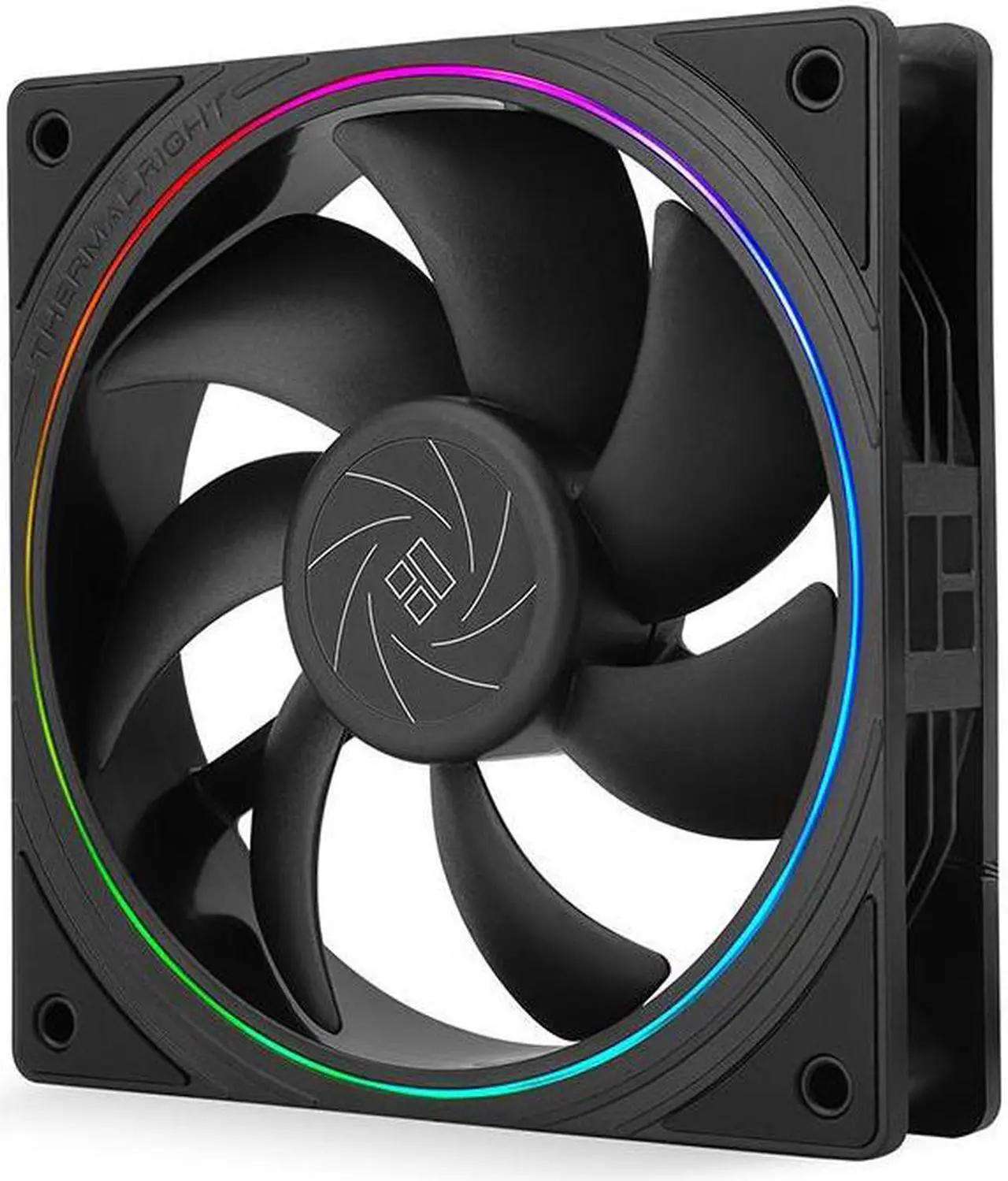 Alt view image 2 of 5 - Thermalright TL-S12 120mm Case Fan (Black), ARGB Double Halo Light Effect, Shock Absorption and Low Noise, Support Motherboard Light Effect Synchronization