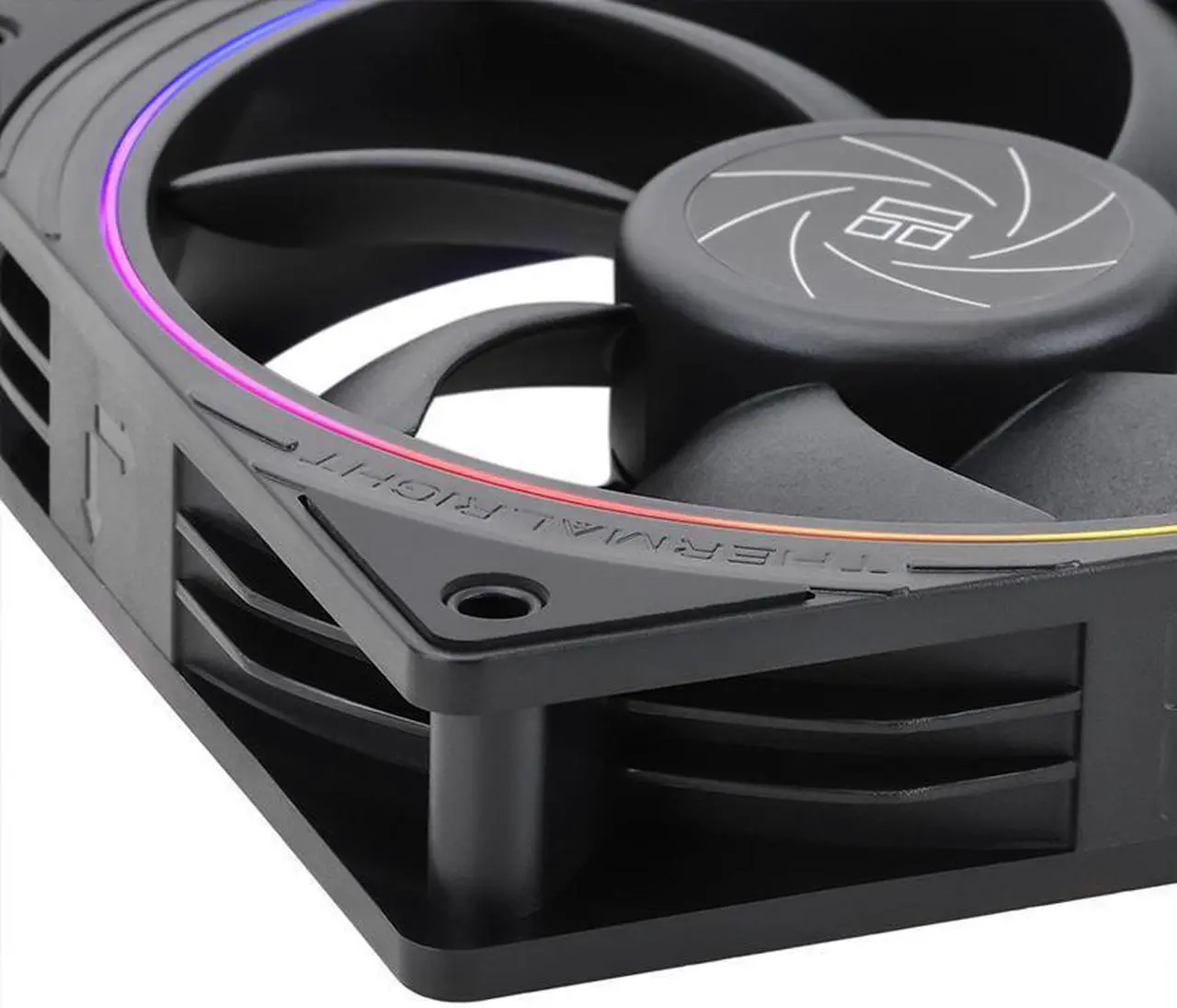 Alt view image 5 of 5 - Thermalright TL-S12 120mm Case Fan (Black), ARGB Double Halo Light Effect, Shock Absorption and Low Noise, Support Motherboard Light Effect Synchronization