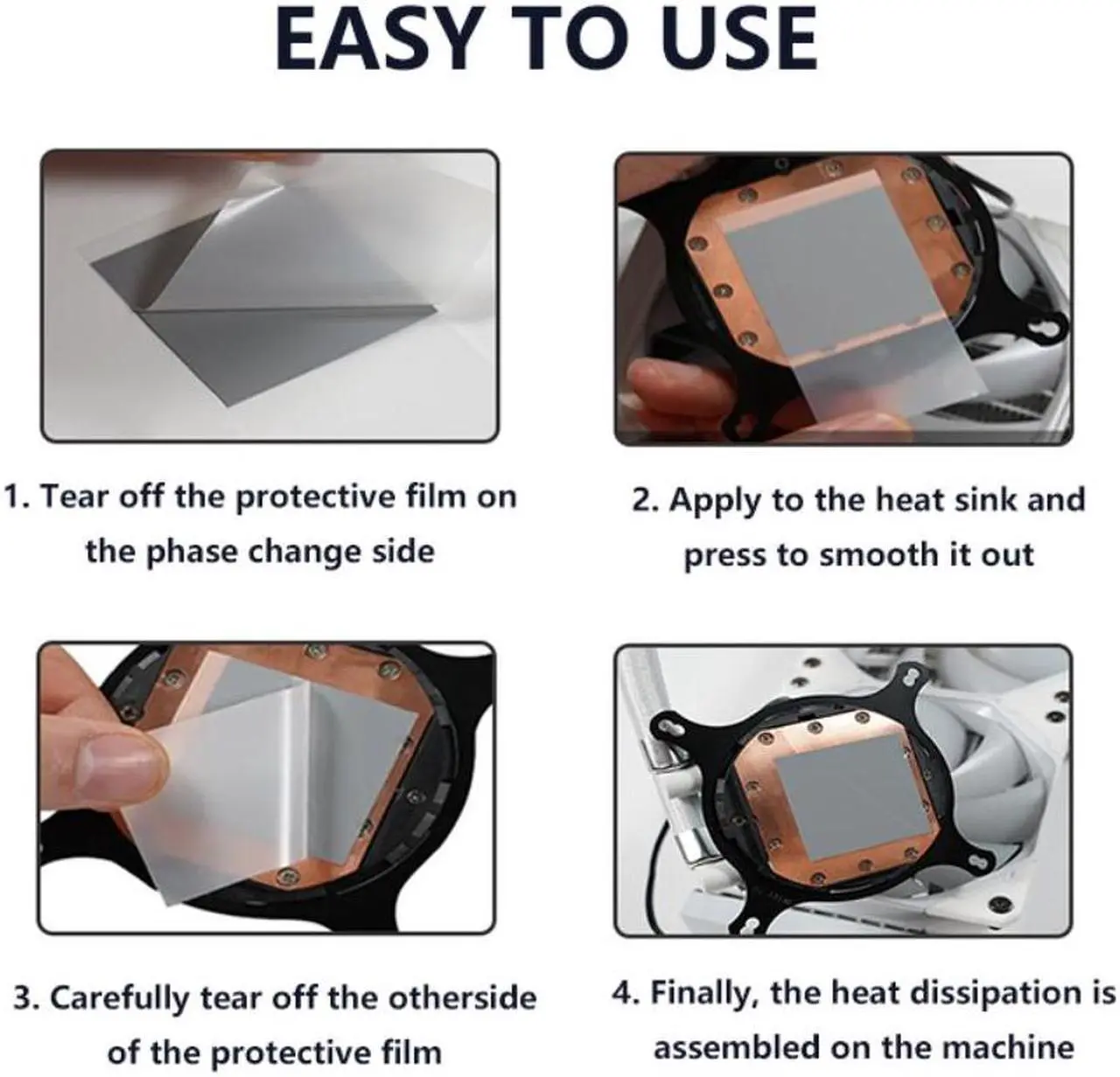 Alt view image 6 of 7 - UPSIREN PCM-1 Thermal Grease Replacement PCM Pad Solid Silicone Grease Phase Change Silicone Repaste Pad 80x80x0.25mm