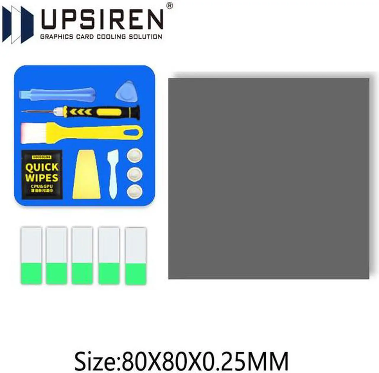 Main image of UPSIREN PCM-1 Thermal Grease Replacement PCM Pad Solid Silicone Grease Phase Change Silicone Repaste Pad 80x80x0.25mm