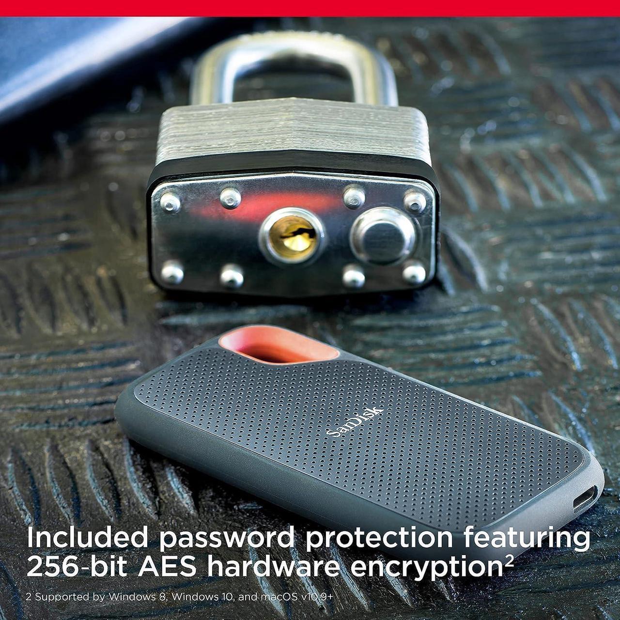 Alt view image 6 of 6 - SanDisk 2TB Extreme Portable SSD - Up to 1050MB/s - USB-C, USB 3.2 Gen 2 - External Solid State Drive - SDSSDE61-2T00-G25