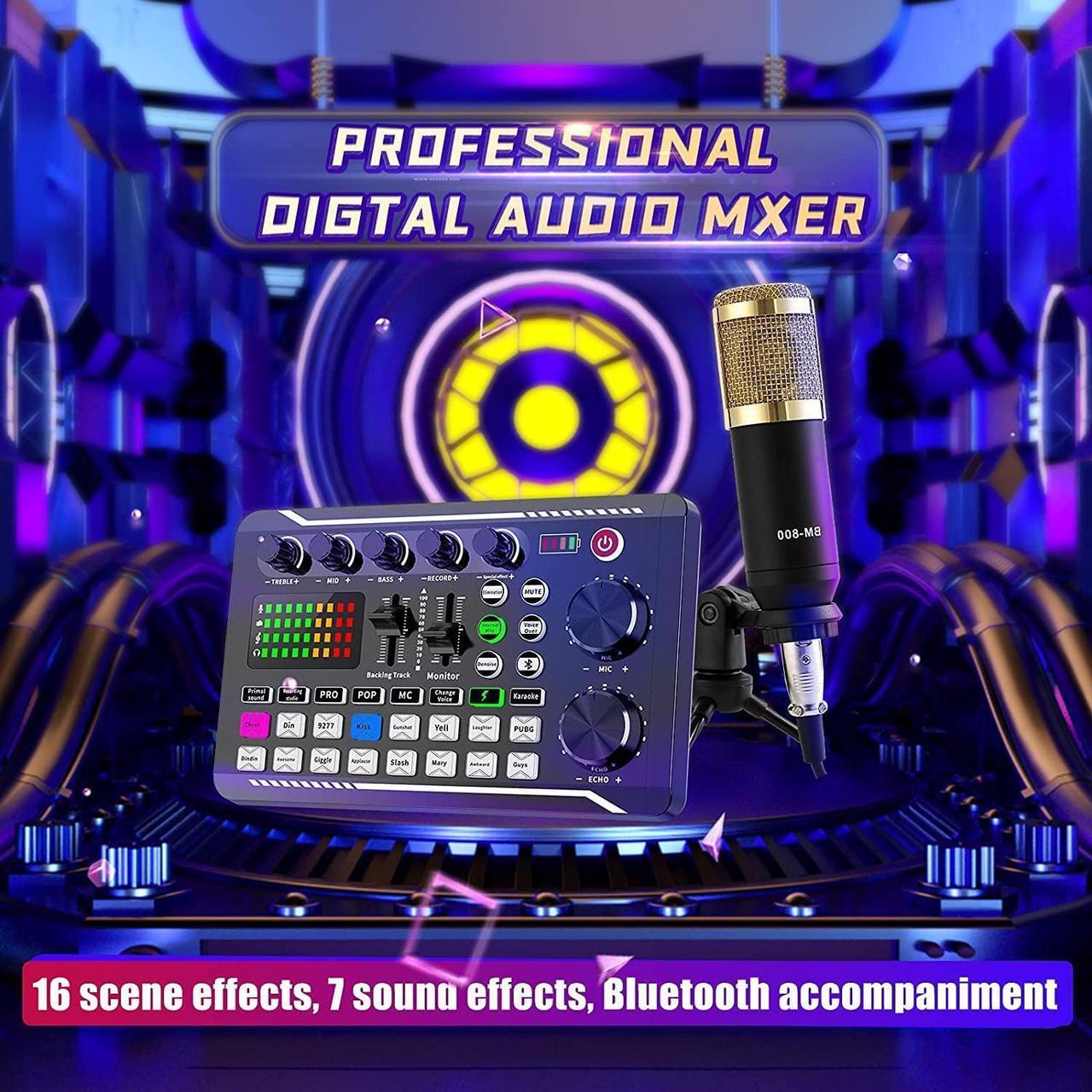 Alt view image 3 of 6 - SATEER Podcast Microphone Bundle, BM-800 Condenser Mic with Live Sound Card Kit, Podcast Equipment Bundle with voice changer and Mixer functions for PC Smartphone Studio Recording & Broadcasting