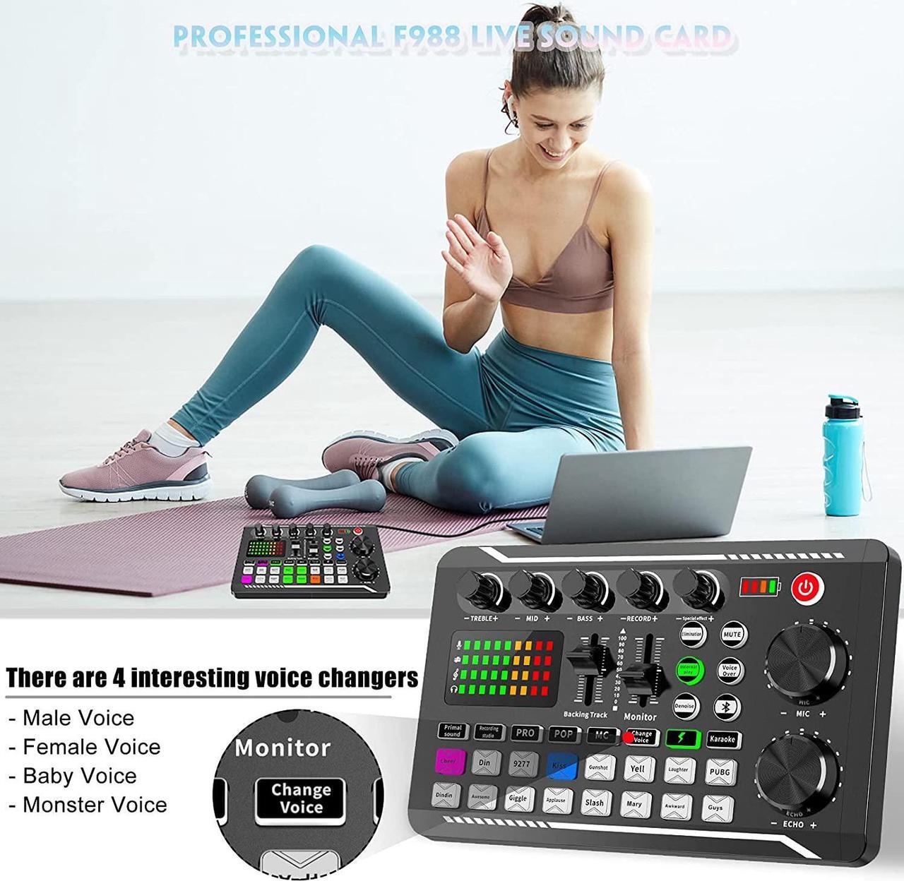 Alt view image 5 of 6 - SATEER Podcast Microphone Bundle, BM-800 Condenser Mic with Live Sound Card Kit, Podcast Equipment Bundle with voice changer and Mixer functions for PC Smartphone Studio Recording & Broadcasting