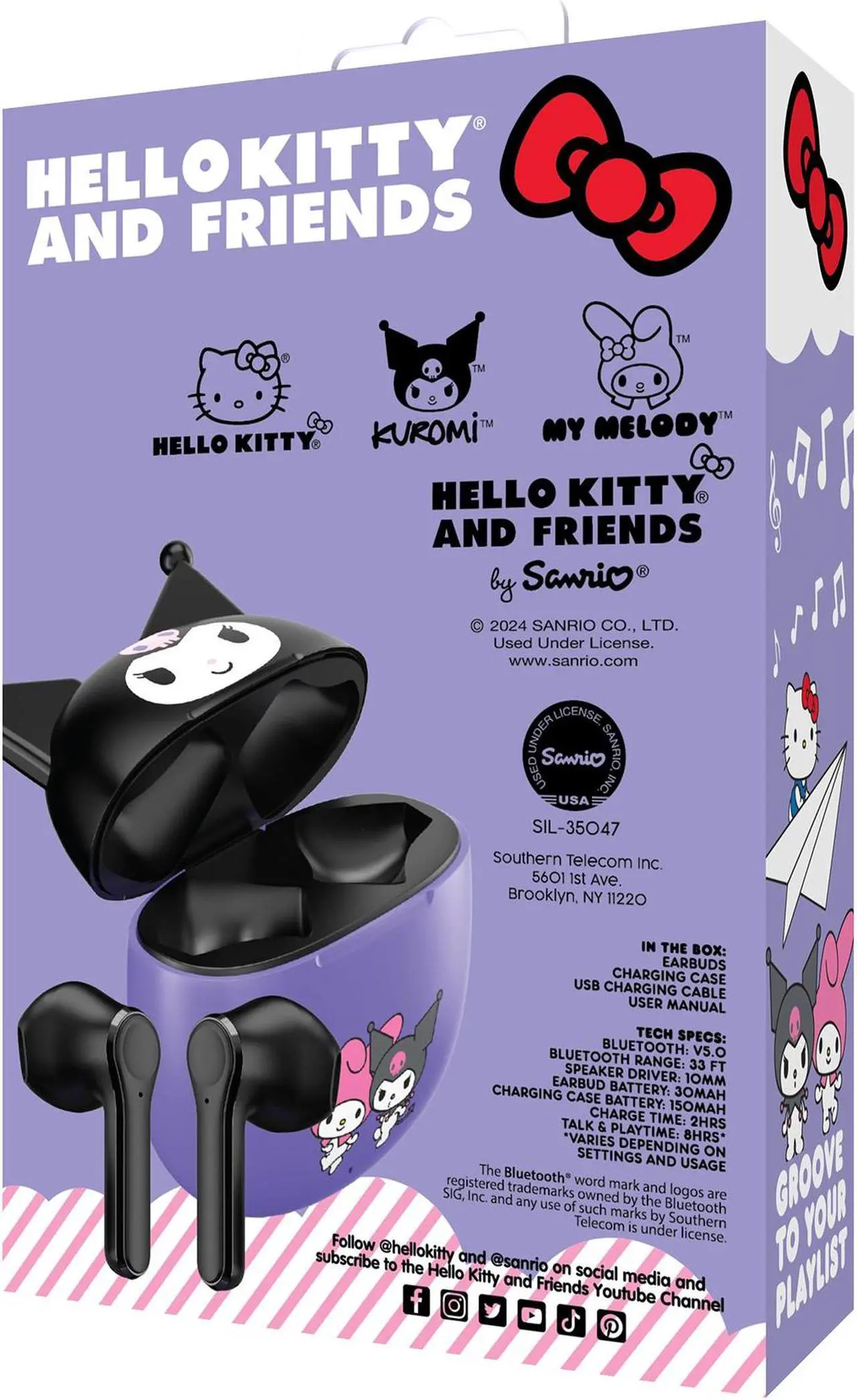 Alt view image 4 of 4 - Hello Kitty Bluetooth Wireless Earbuds With Charging Case