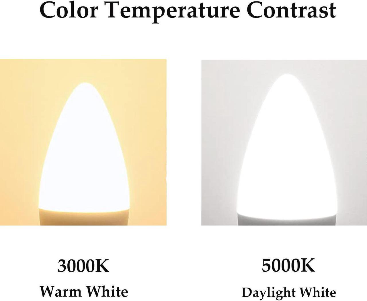 Alt view image 5 of 7 - WELLHOME 6PCS E12 LED Candelabra Bulbs, 40W Equivalent Ceiling Fan Bulb Chandelier Bulbs, 4W B11 / C37 LED Bulb Daylight White 5000K Dimmable Candle Lights, 400 Lumens