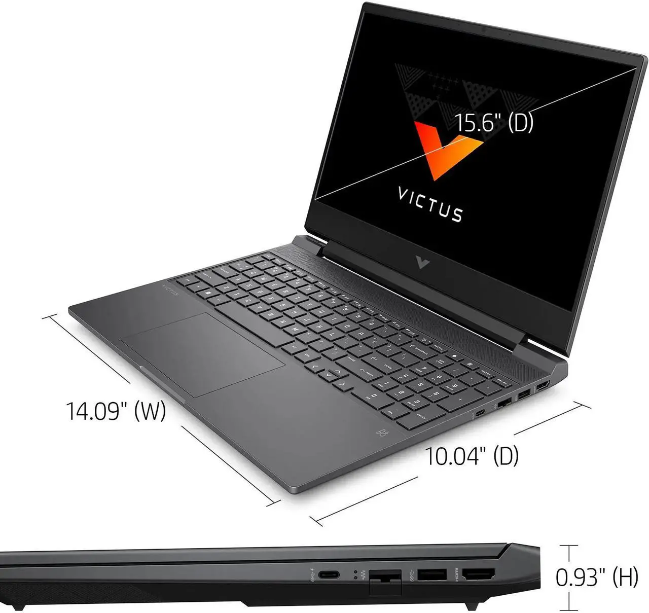 Alt view image 4 of 6 - HP Victus 15 Gaming Laptop, 15.6 FHD IPS Display, 8-Core Intel Core i5-12450H, 32GB RAM 1TB SSD, Windows 11 Pro, Backlit Keyboard, Numeric Keypad, Mica Silver