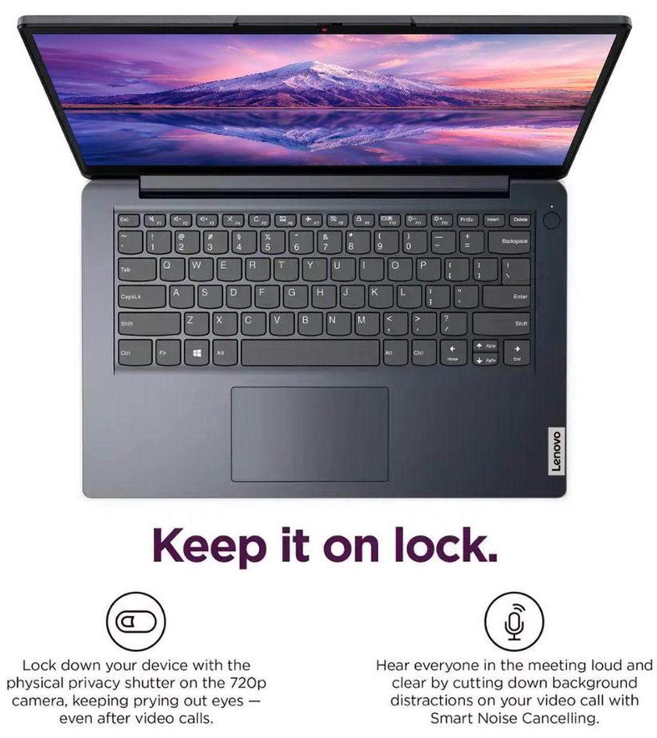Alt view image 2 of 7 - Lenovo IdeaPad 1 Laptop, 14" HD Essential Laptop, Intel Celeron N4020, 4GB RAM 1.1TB Storage (1TB SSD+128GB eMMC), Windows 11 Pro with 1-Year Microsoft Office 365, Abyss Blue
