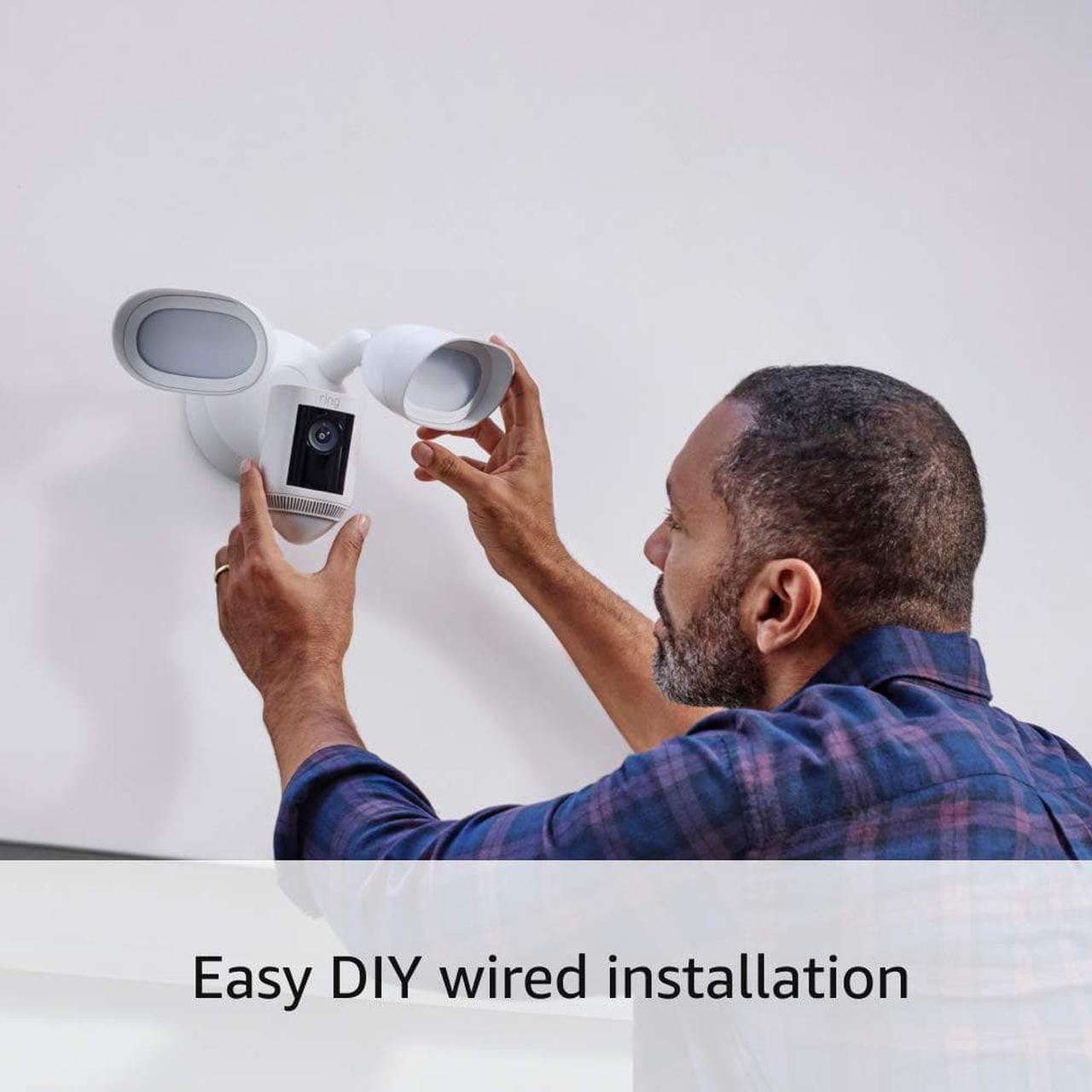 Alt view image 13 of 18 - Ring B08FCWQWDZ Floodlight Cam Wired Pro Surveillance Camera - 1080p - 1800 Lumens - LED - Outdoor - Wired - Night Vision - Amazon Alexa - Black