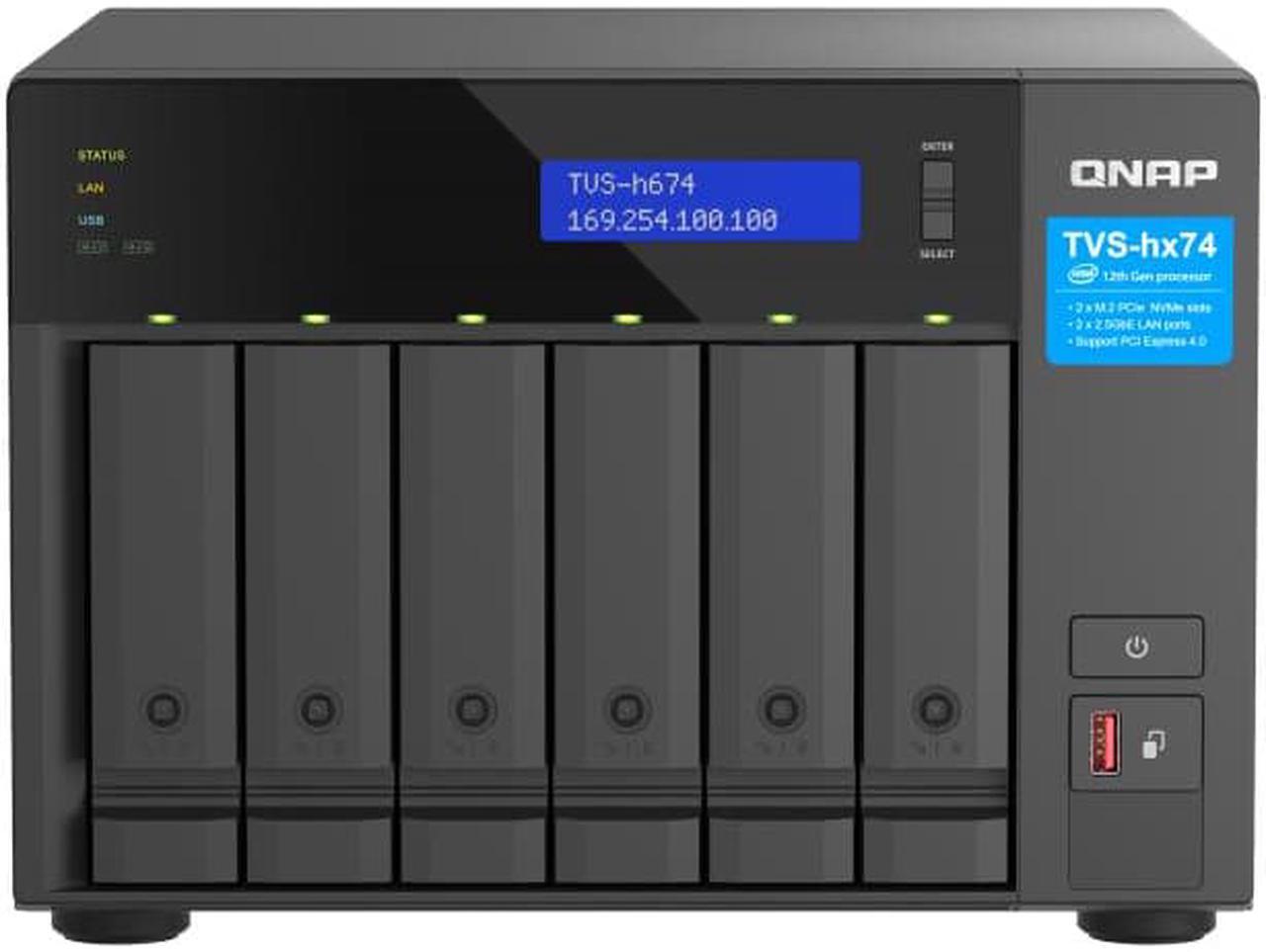 Alt view image 2 of 6 - QNAP TVS-h674-i3-16G 6Bay 2.5GbE NAS Network Storage Server Home Desktop Enterprise Private Cloud(without HDD)