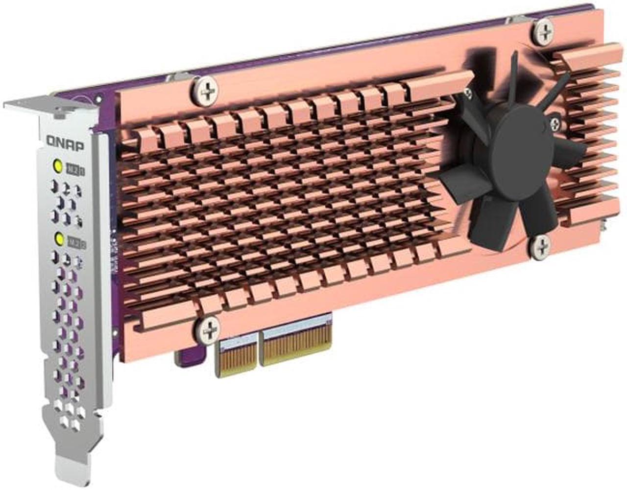Alt view image 5 of 6 - QNAP QM2-2P-344A Dual Slot M.2 22110/2280 PCIe NVMe SSD Expansion Card New in November 2022