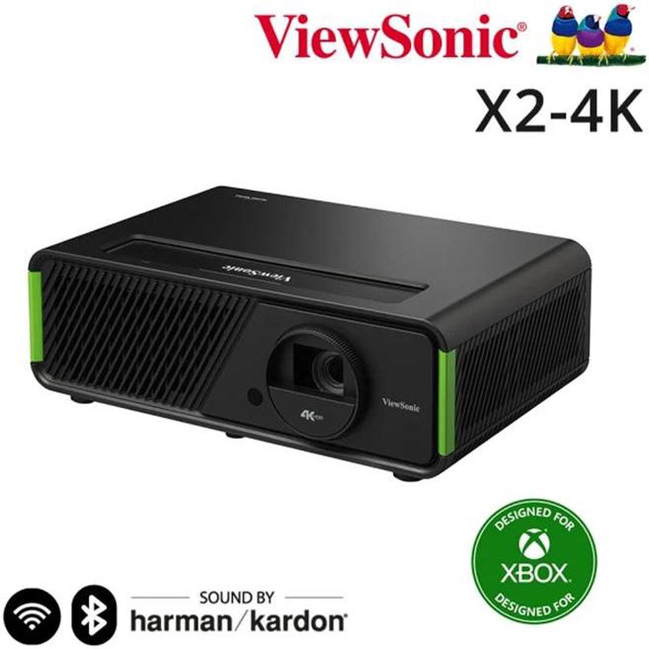 ViewSonic X2-4K XBOX Certified 4K Short Throw Ultra-Low Latency LED Video Game Entertainment Wireless Projector