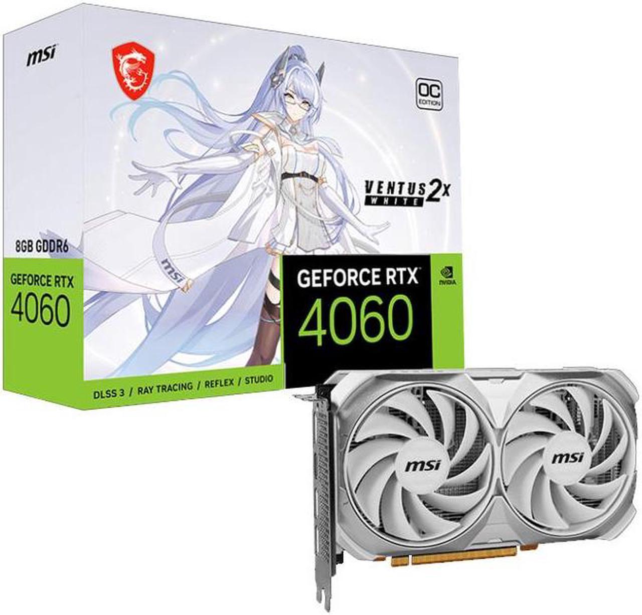 MSI RTX 4060 VENTUS 2X WHITE 8G OC Anime Image Graphics Card