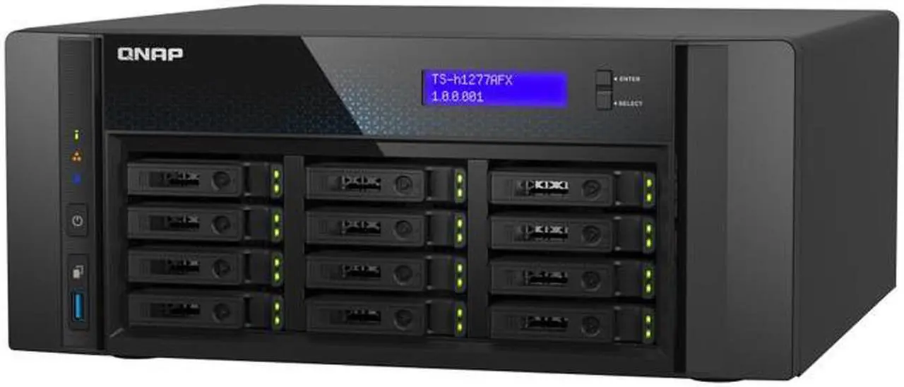 Alt view image 4 of 5 - QNAP TS-h1277AFX-R7-32G 12-bay Desktop All-Flash NAS Network Server
