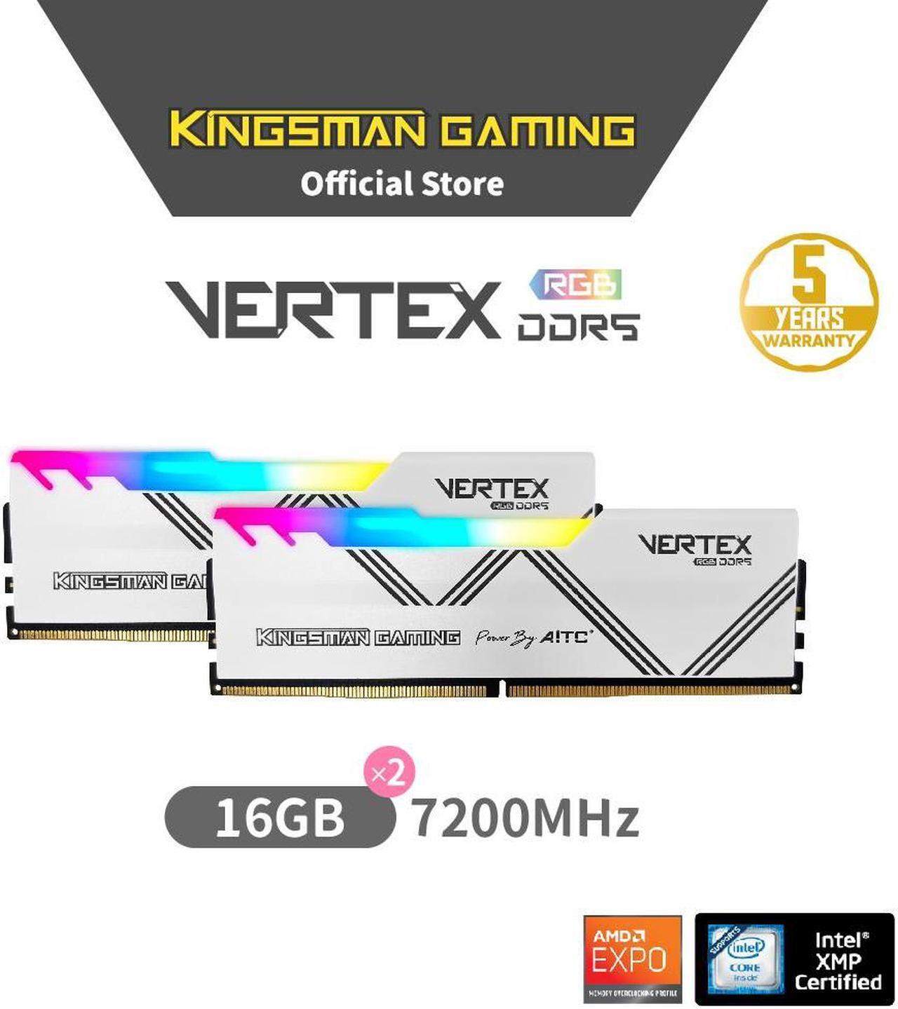 Alt view image 2 of 6 - AITC KINGSMAN VERTEX RGB Series DDR5 32GB (2 x 16GB) 288-Pin PC RAM 7200 (PC5 57600) Desktop Memory Model XMP