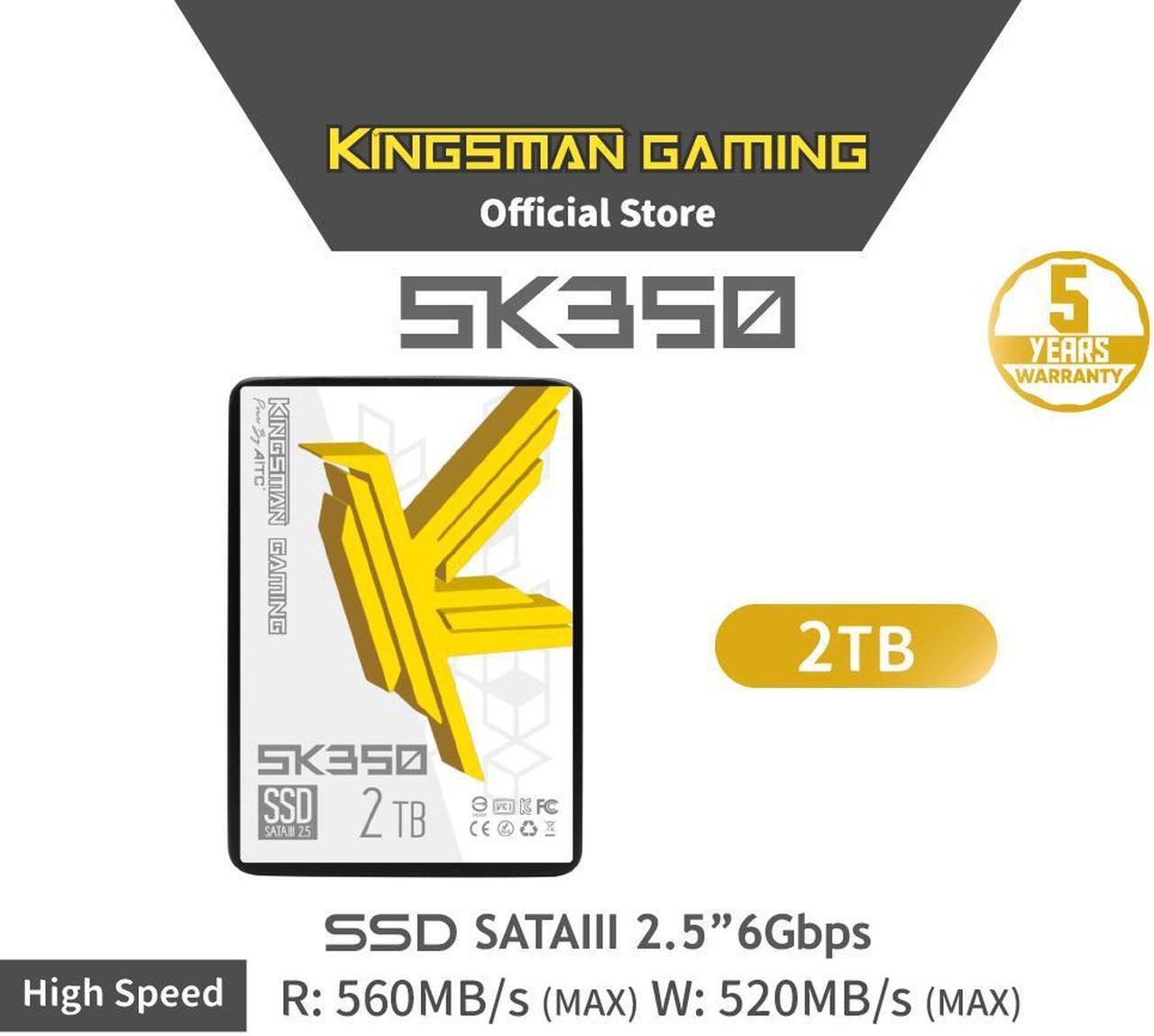 Alt view image 2 of 5 - AITC KINGSMAN SK350 2.5" 2TB SATA III 3D NAND Internal Solid-State Drive (SSD)