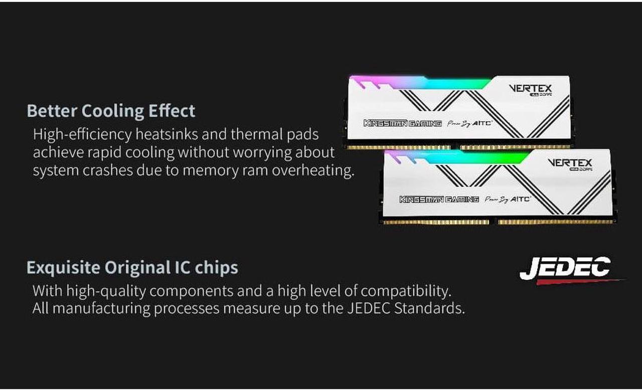 Alt view image 4 of 6 - AITC KINGSMAN VERTEX RGB Series DDR5 32GB (2 x 16GB) 288-Pin PC RAM 6800 (PC5 54400) Desktop Memory Model XMP