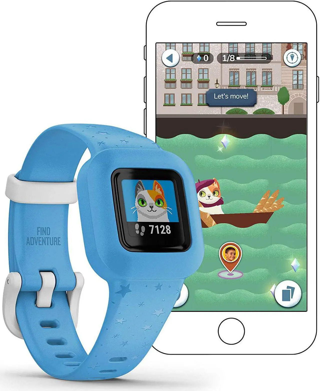 Alt view image 3 of 6 - Garmin vivofit jr. 3, Fitness Tracker for Kids, Swim-Friendly, -Stars Blue- (010-02441-22)