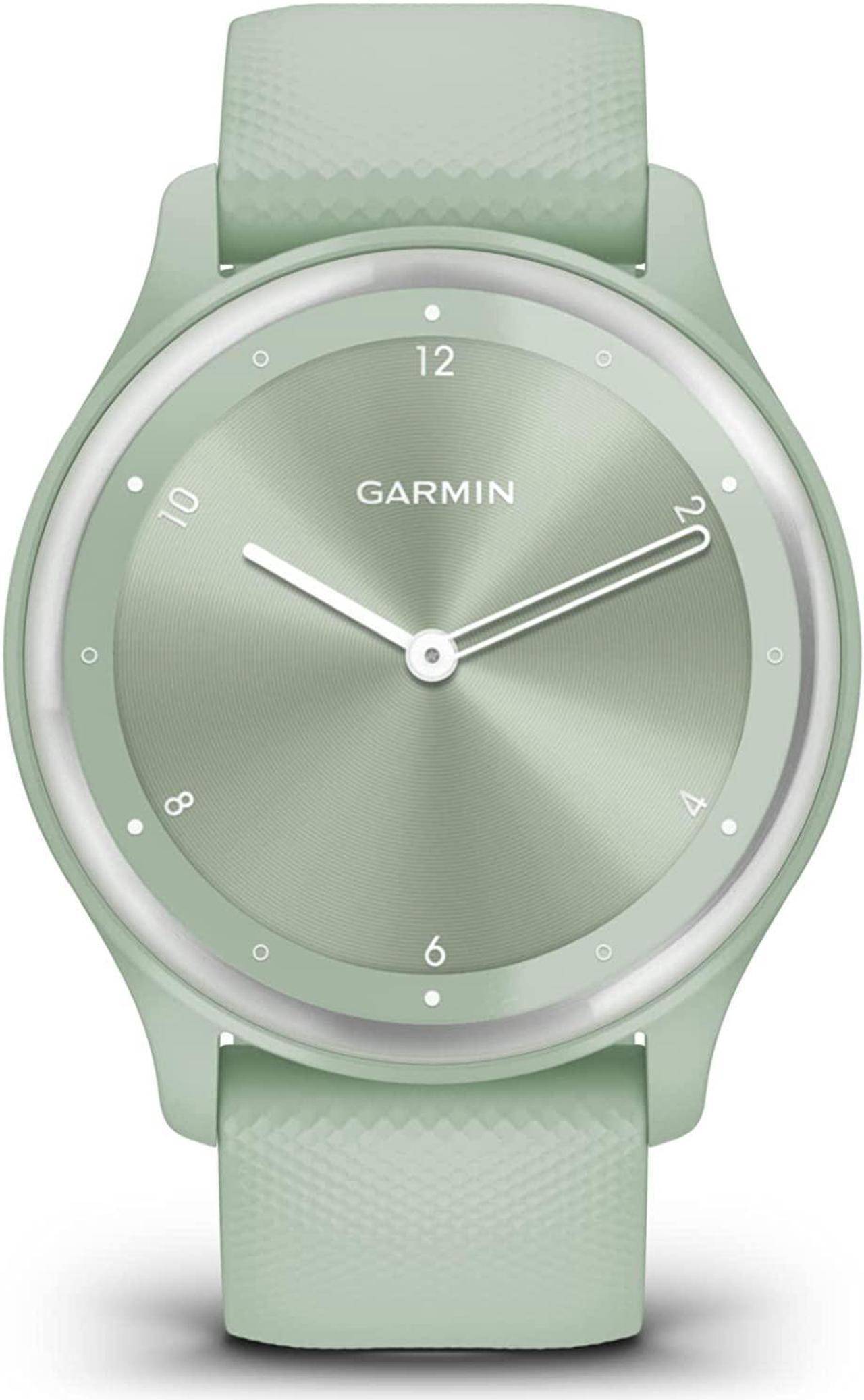Main image of Garmin vívomove Sport - Cool Mint Case and Silicone Band with Silver Accents | Hybrid Smart Watch 010-02566-03