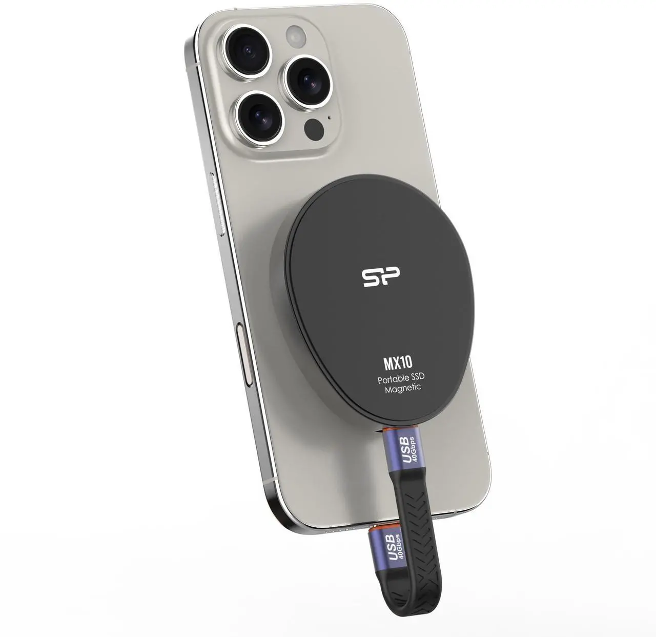 Main image of Silicon Power 1TB Built-in Magnetic Portable SSD MX10 Gen 2 USB-C (Black)