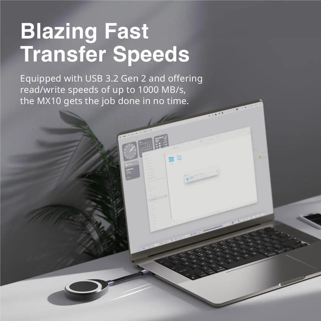 Alt view image 4 of 6 - Silicon Power 1TB Built-in Magnetic Portable SSD MX10 Gen 2 USB-C (Black)