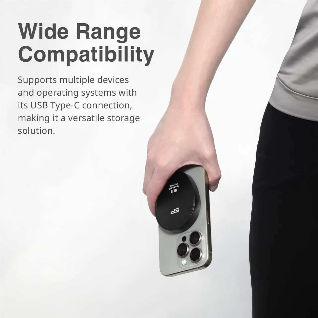 Alt view image 6 of 6 - Silicon Power 1TB Built-in Magnetic Portable SSD MX10 Gen 2 USB-C (Black)