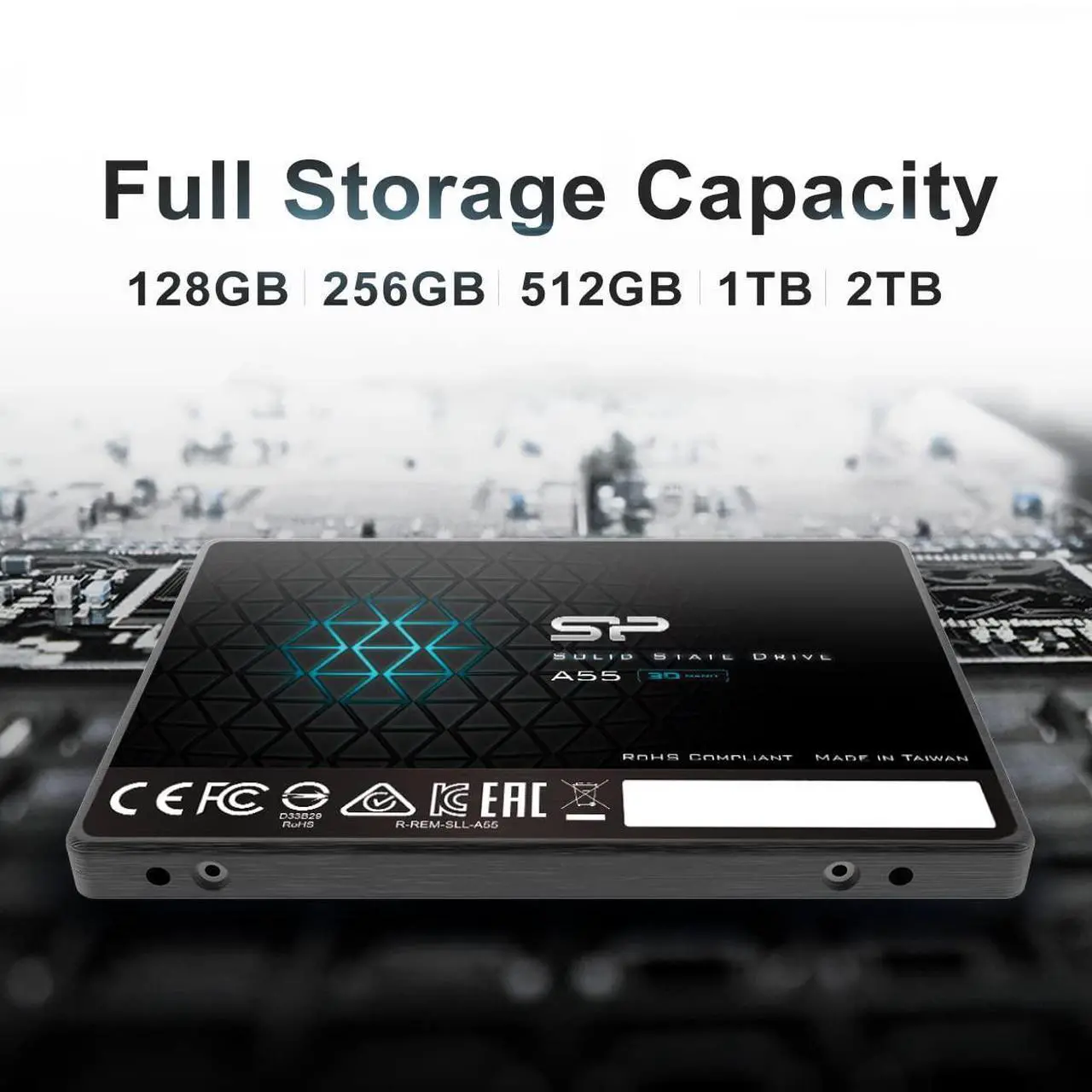 Alt view image 4 of 6 - Silicon Power 1TB SSD 3D NAND A55 SLC Cache Performance Boost SATA III 2.5" 7mm (0.28") SSD Internal Solid State Drive (SU001TBSS3A55S25SN)