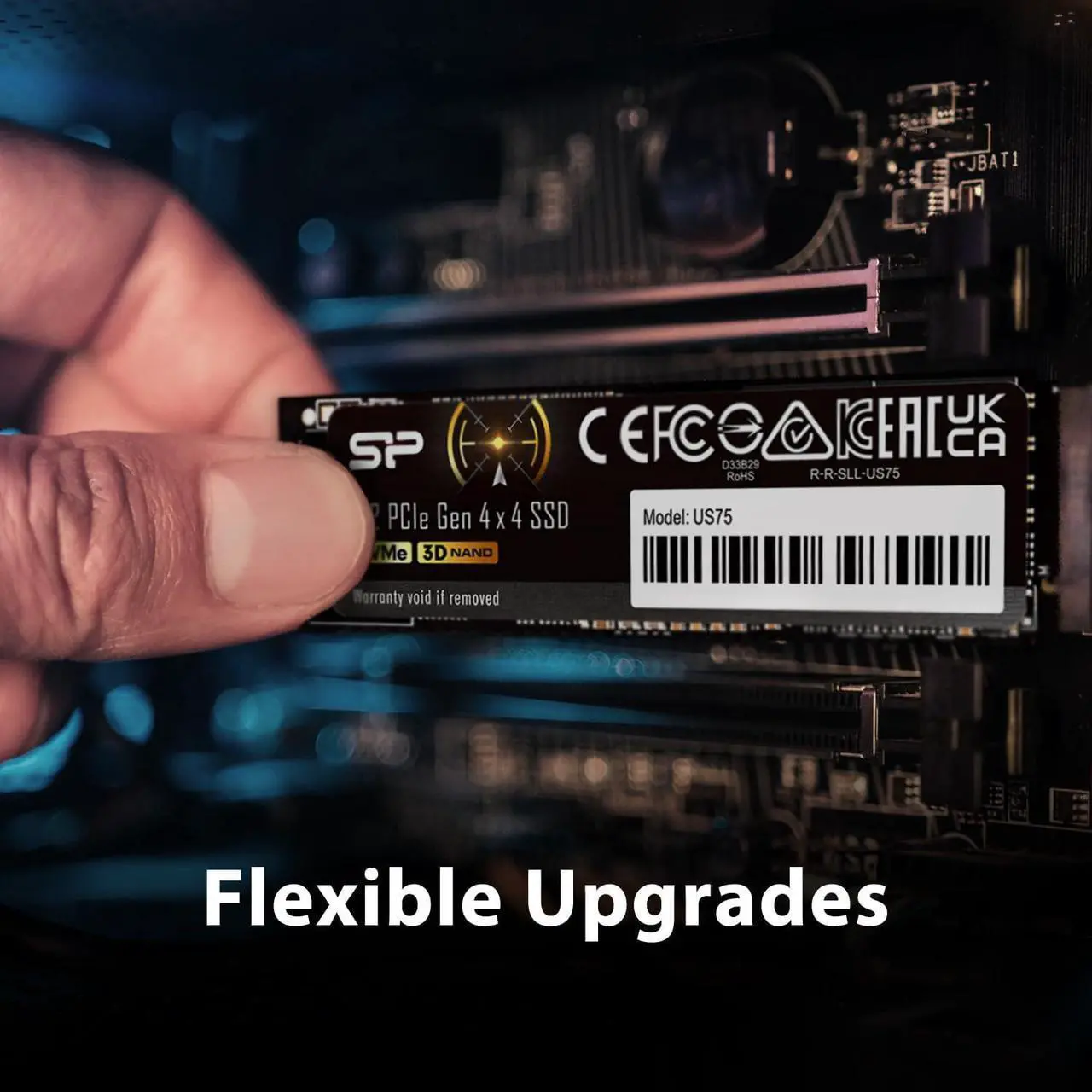 Alt view image 5 of 6 - Silicon Power 2TB US75 Nvme PCIe Gen4 M.2 2280 SSD R/W Up to 7,000/6,500 MB/s (SU02KGBP44US7505SN)
