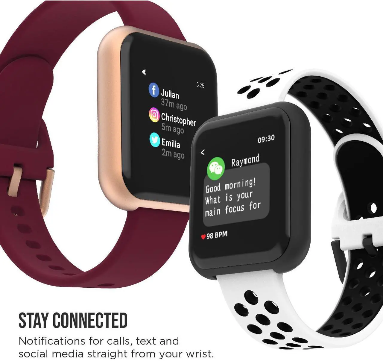 Alt view image 3 of 7 - iTouch Air 3 Smartwatch Fitness Tracker, Heart Rate, Step Counter, Sleep Monitor, Message, IP68 Swimming Waterproof for Women and Men, Touch Screen, Compatible with iPhone and Android (44mm)