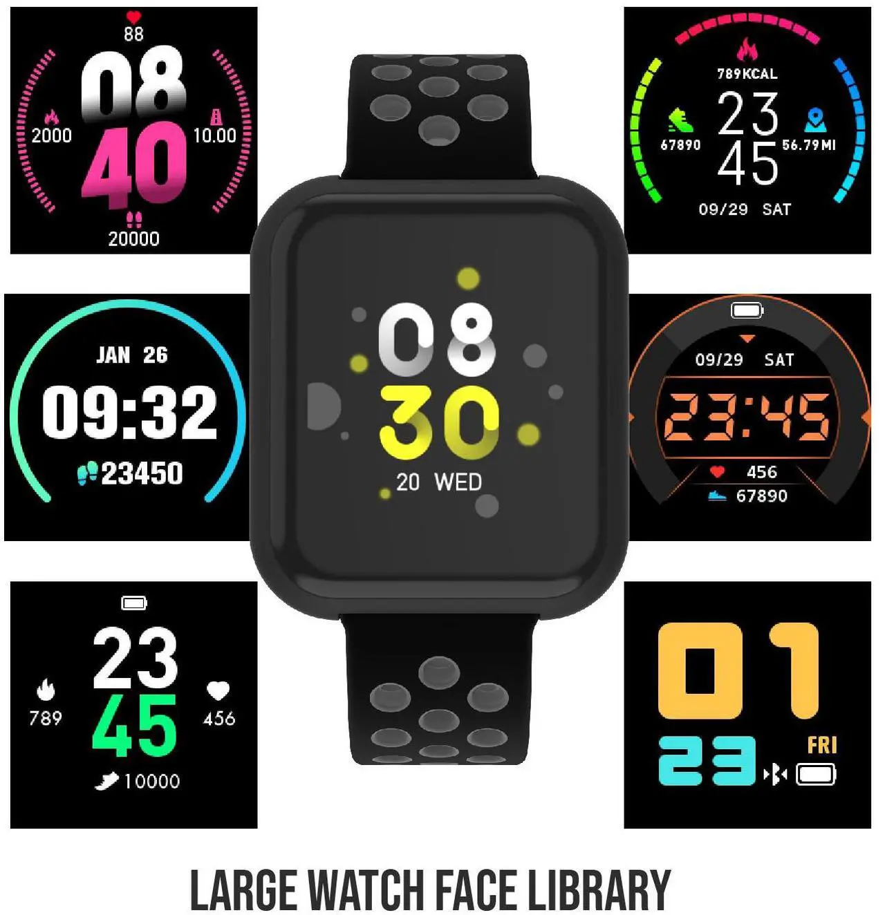 Alt view image 7 of 7 - iTouch Air 3 Smartwatch Fitness Tracker, Heart Rate, Step Counter, Sleep Monitor, Message, IP68 Swimming Waterproof for Women and Men, Touch Screen, Compatible with iPhone and Android (44mm)