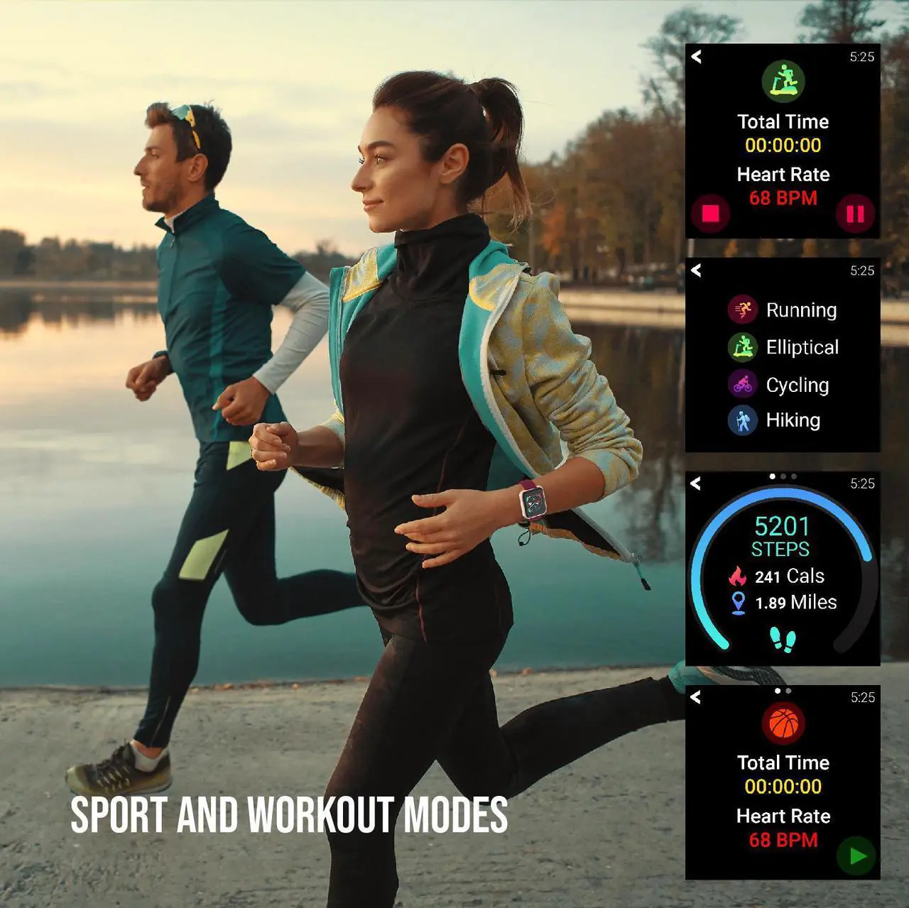 Alt view image 6 of 7 - iTouch Air 3 Smartwatch Fitness Tracker, Heart Rate, Step Counter, Sleep Monitor, Message, IP68 Swimming Waterproof for Women and Men, Touch Screen, Compatible with iPhone and Android (44mm)