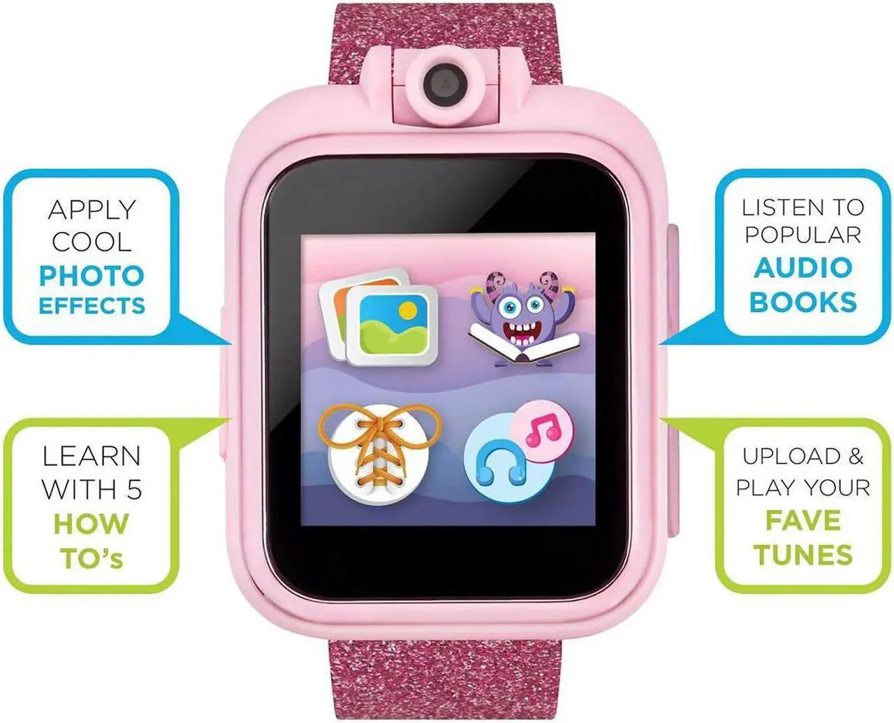 Alt view image 5 of 7 - Smart Watch for Kids PlayZoom 2 - Video Camera Selfies STEM Learning Educational Fun Games, MP3 Music Player Audio Books Touch Screen Sports Digital Watch Gift for Kids Toddlers Boys Girls Fun Prints