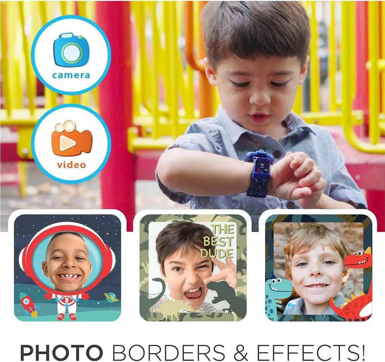 Alt view image 6 of 7 - Smart Watch for Kids PlayZoom 2 - Video Camera Selfies STEM Learning Educational Fun Games, MP3 Music Player Audio Books Touch Screen Sports Digital Watch Gift for Kids Toddlers Boys Girls Fun Prints