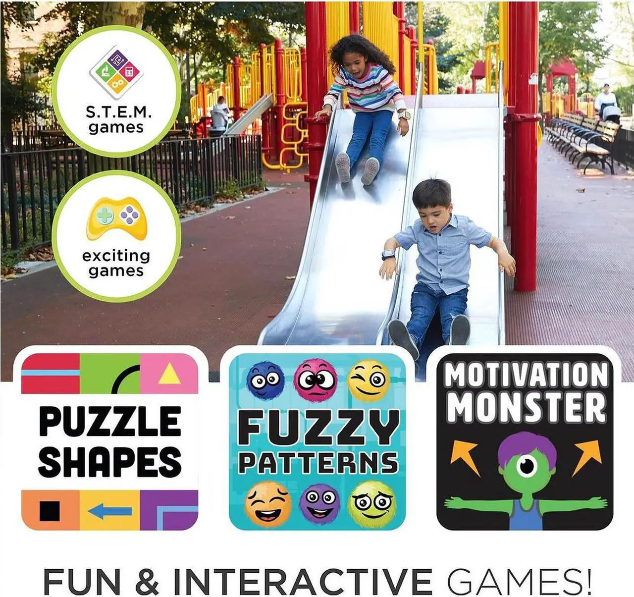 Alt view image 7 of 7 - Smart Watch for Kids PlayZoom 2 - Video Camera Selfies STEM Learning Educational Fun Games, MP3 Music Player Audio Books Touch Screen Sports Digital Watch Gift for Kids Toddlers Boys Girls Fun Prints