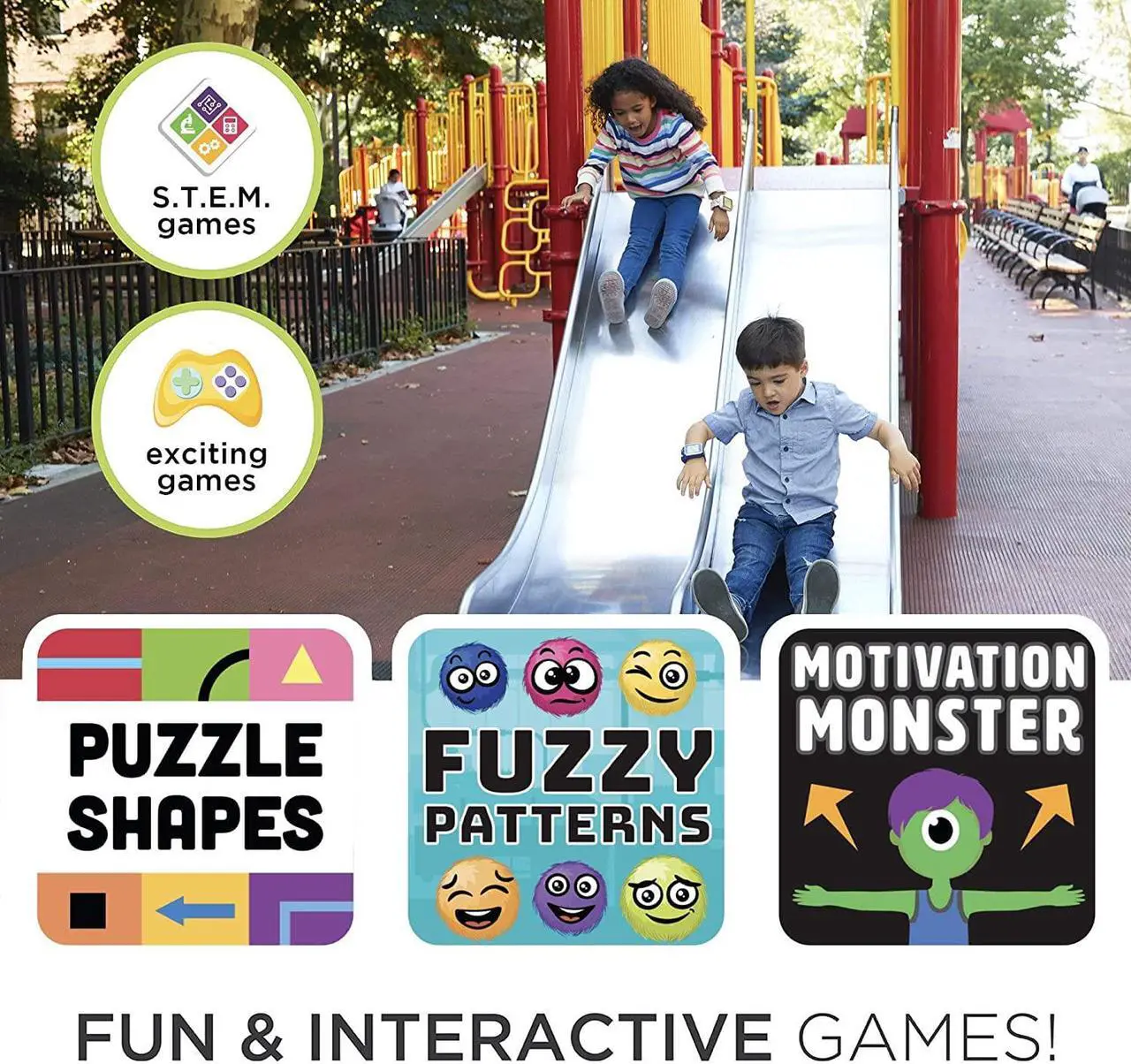 Alt view image 5 of 7 - Smart Watch for Kids PlayZoom 2 - Video Camera Selfies STEM Learning Educational Fun Games, MP3 Music Player Audio Books Touch Screen Sports Digital Watch Gift for Kids Toddlers Boys Girls Fun Prints