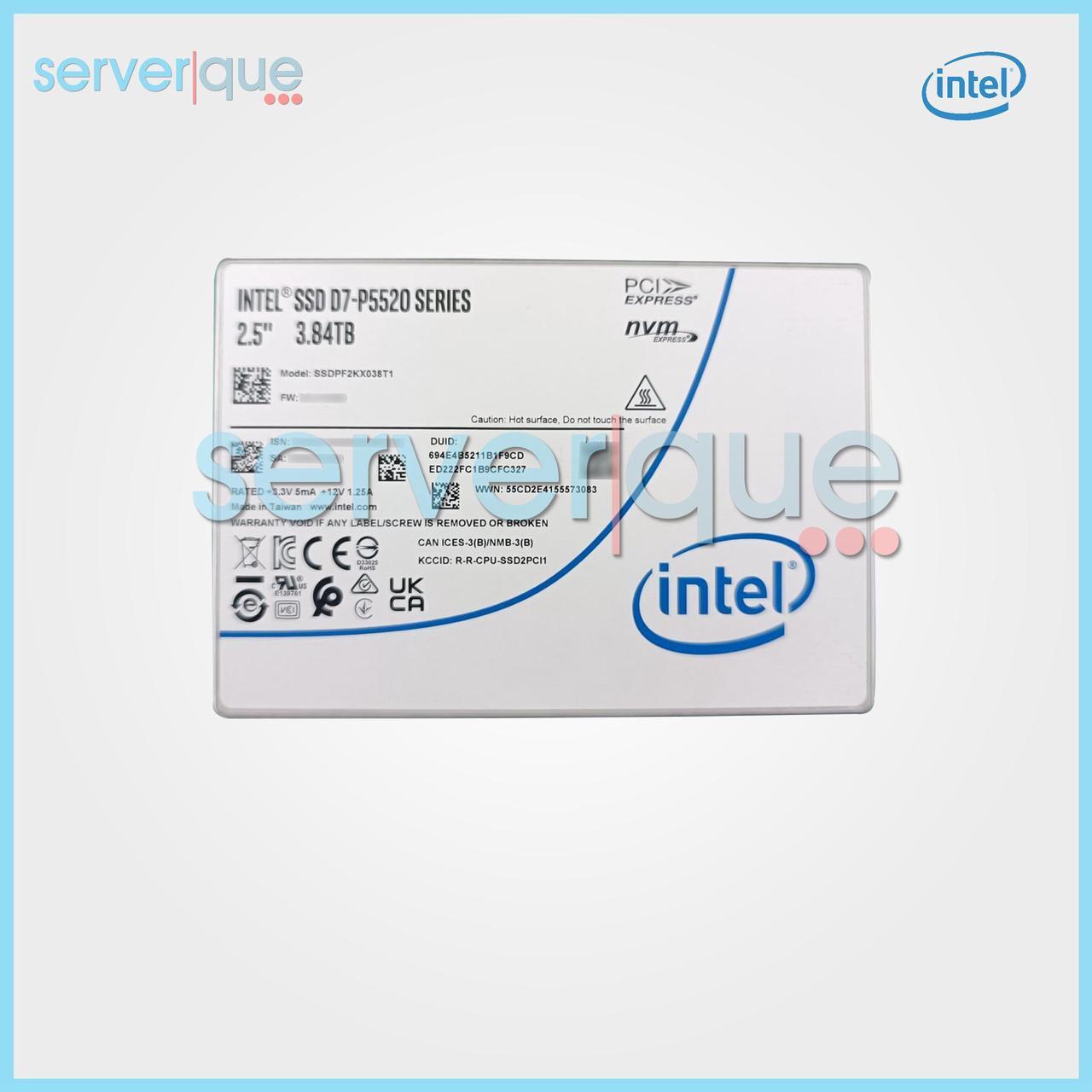 Main image of Intel SSDPF2KX038T1 D7-P5520 3.84TB 2.5" TLC U.2 PCIe Gen4 NVMe SSD 0 HOURS