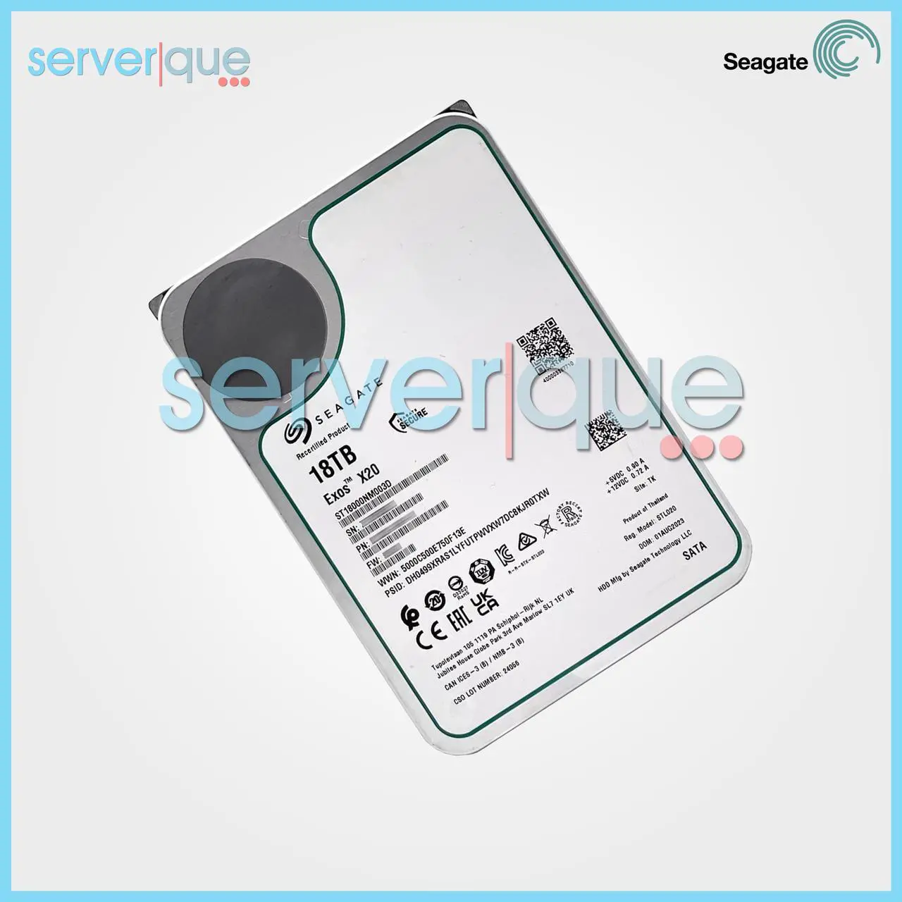 Alt view image 7 of 11 - Seagate Exos X20 18TB SATA 6Gb/s 7200RPM 3.5" Enterprise Hard Disk Drive (HDD) - ST18000NM003D