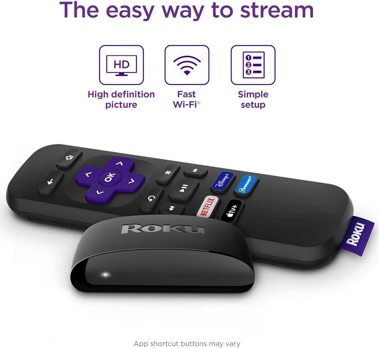 Alt view image 4 of 7 - Roku Express Streaming Media Player with Standard Remote (no TV controls)
