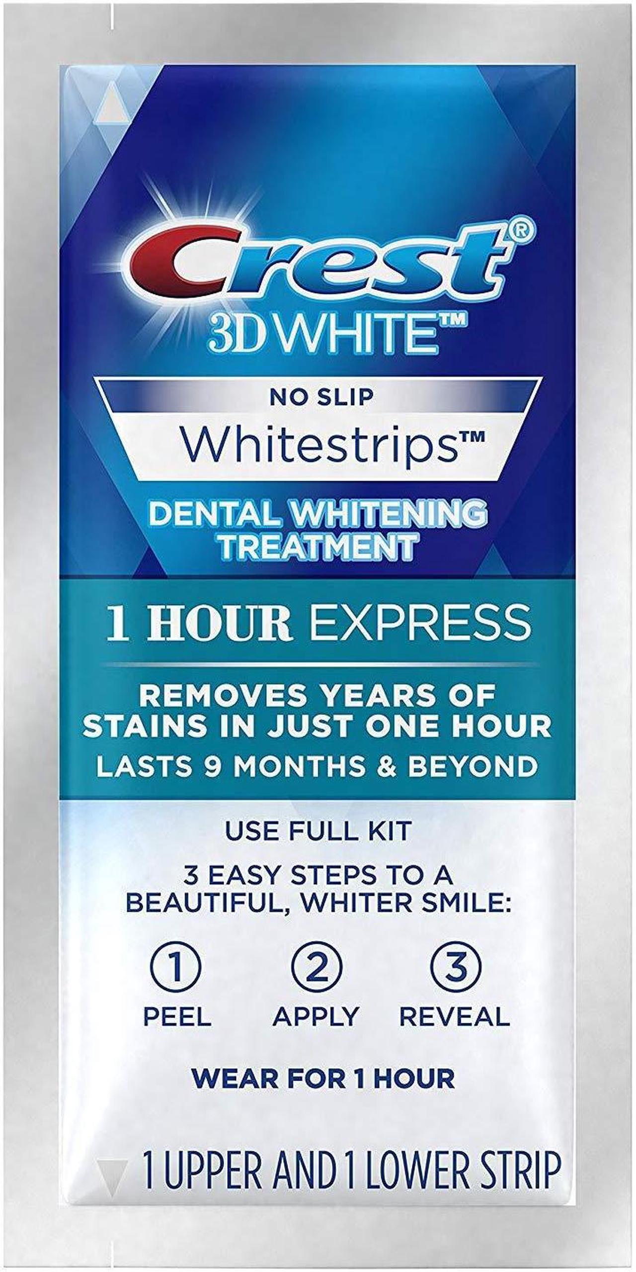 Alt view image 4 of 4 - 3-Pack Crest 3D White Professional Effects Whitestrips 20 Treatments + Crest 3D White 1 Hour Express Whitestrips 2 Treatments - Teeth Whitening Kit