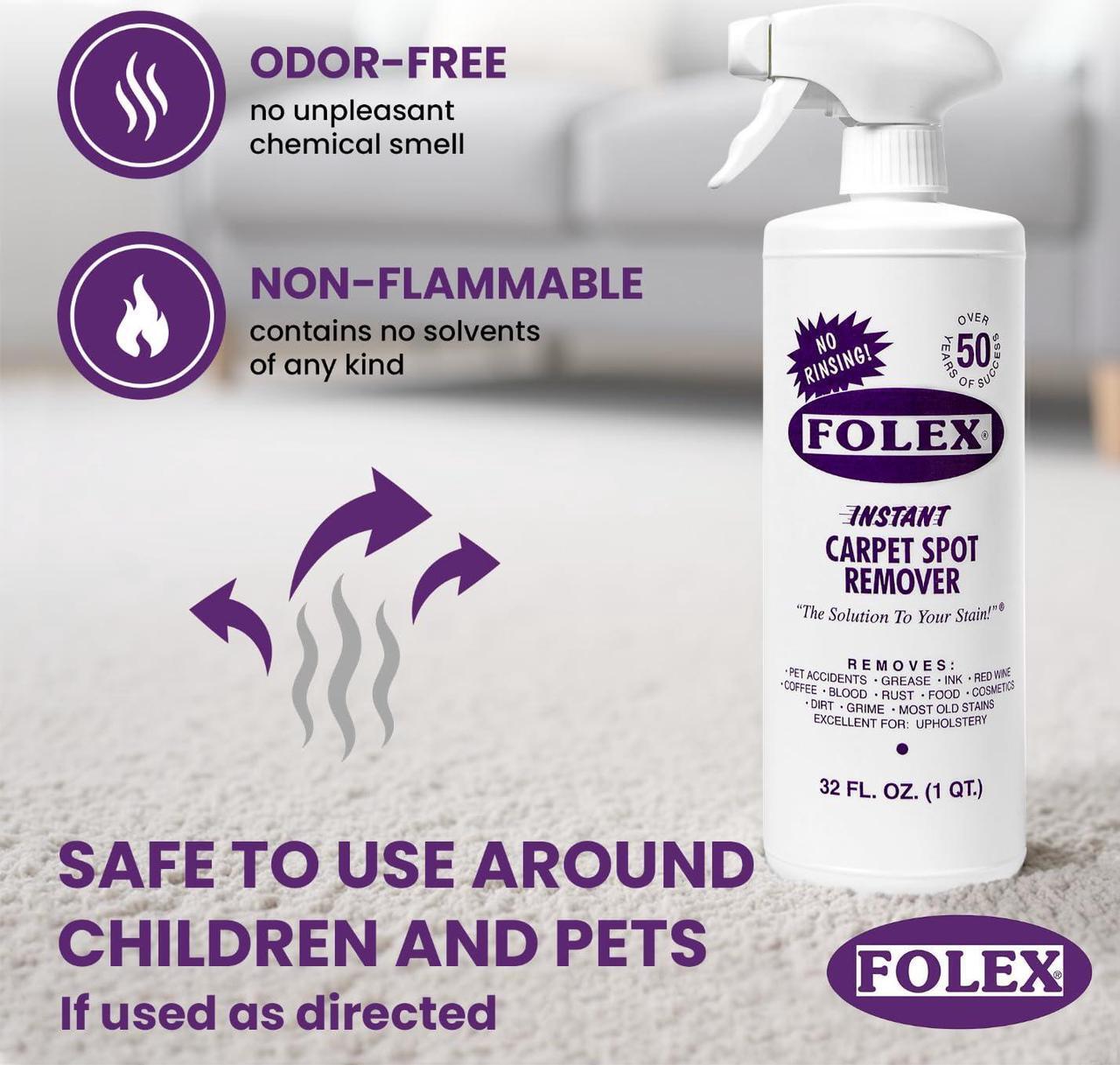 Alt view image 3 of 5 - Folex Instant Carpet Spot Remover Carpet Cleaner with Reusable Cleaning Cloth - 128 oz - Removes Pet Accidents, Grease, Red Wine and More - 4 Pack